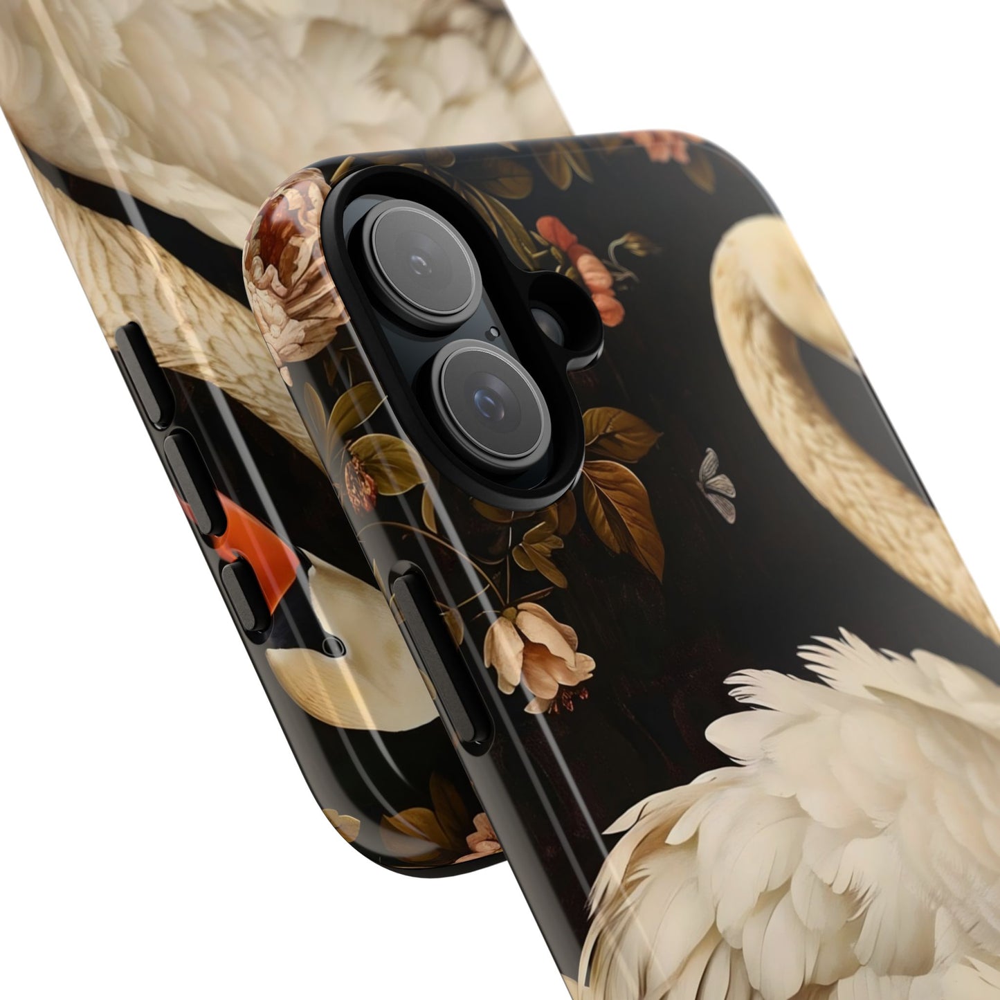 Elegant Swan Phone Case, Floral iPhone Cover, Tough Phone Case, Gift for Her, Nature Lover, Mother's Day, Birthday