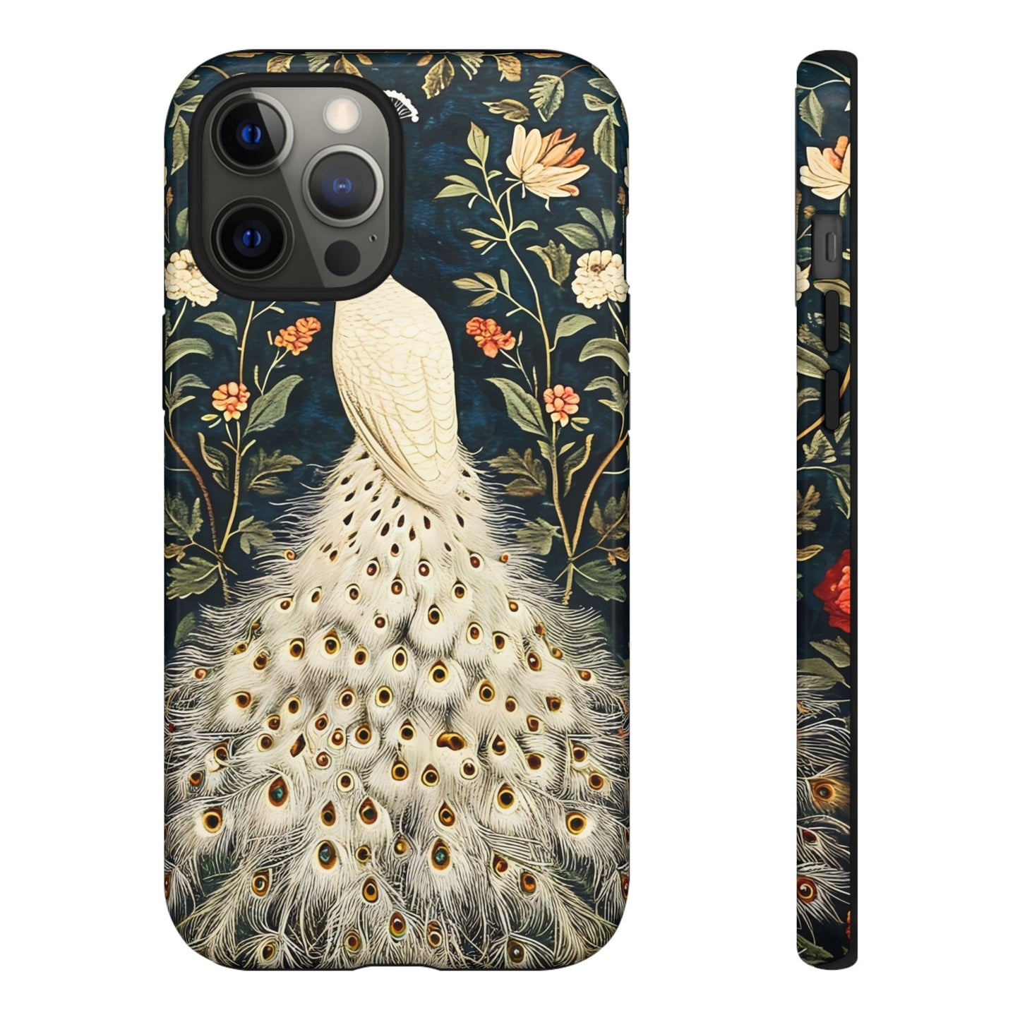 Elegant Peacock Phone Case, Floral Phone Cover, Tough Cases, Stylish Tech Gift, Nature Lover Accessory, Birthday Gift