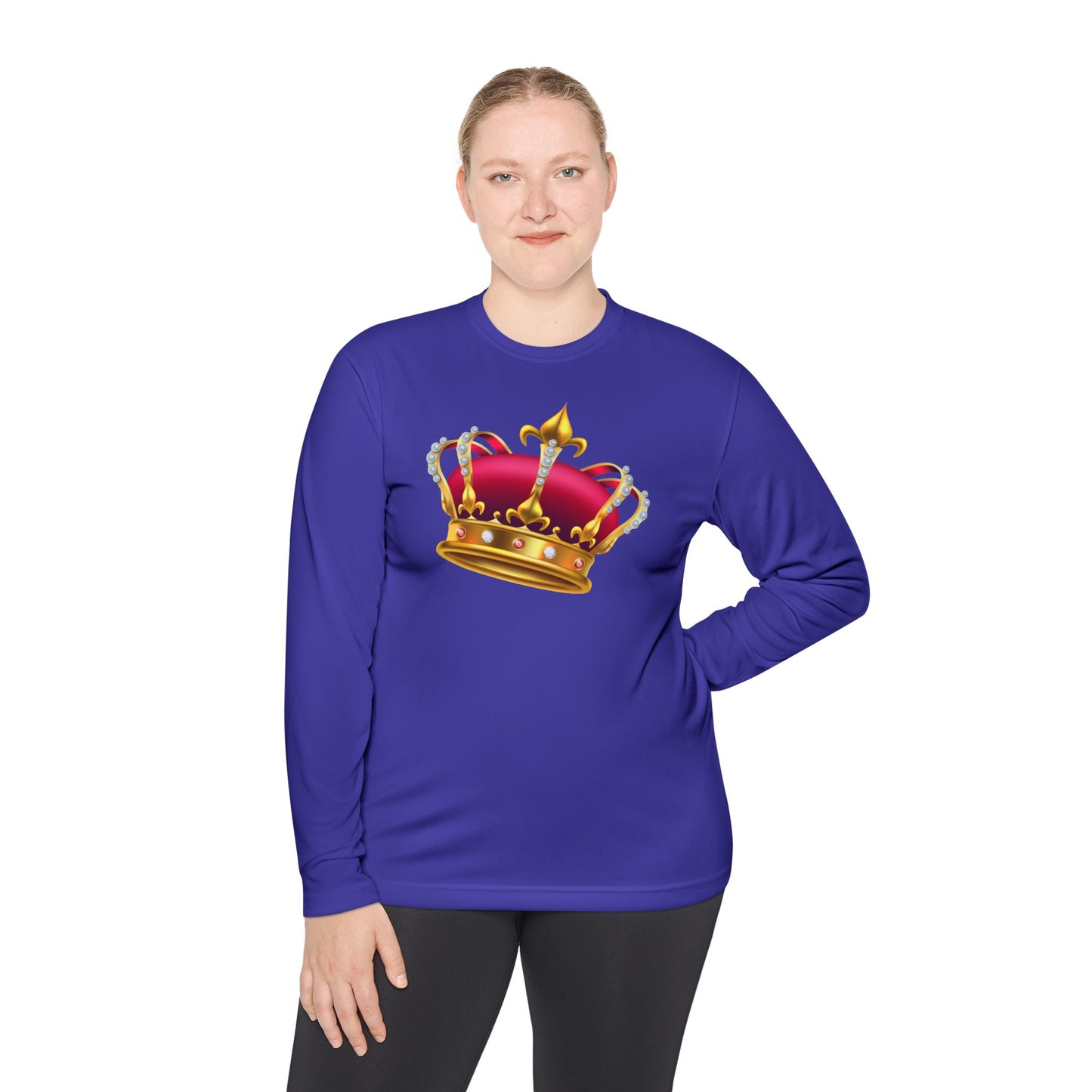 Unisex Lightweight Long Sleeve Tee - Royal Crown - Perfect for Celebrations & Everyday Wear