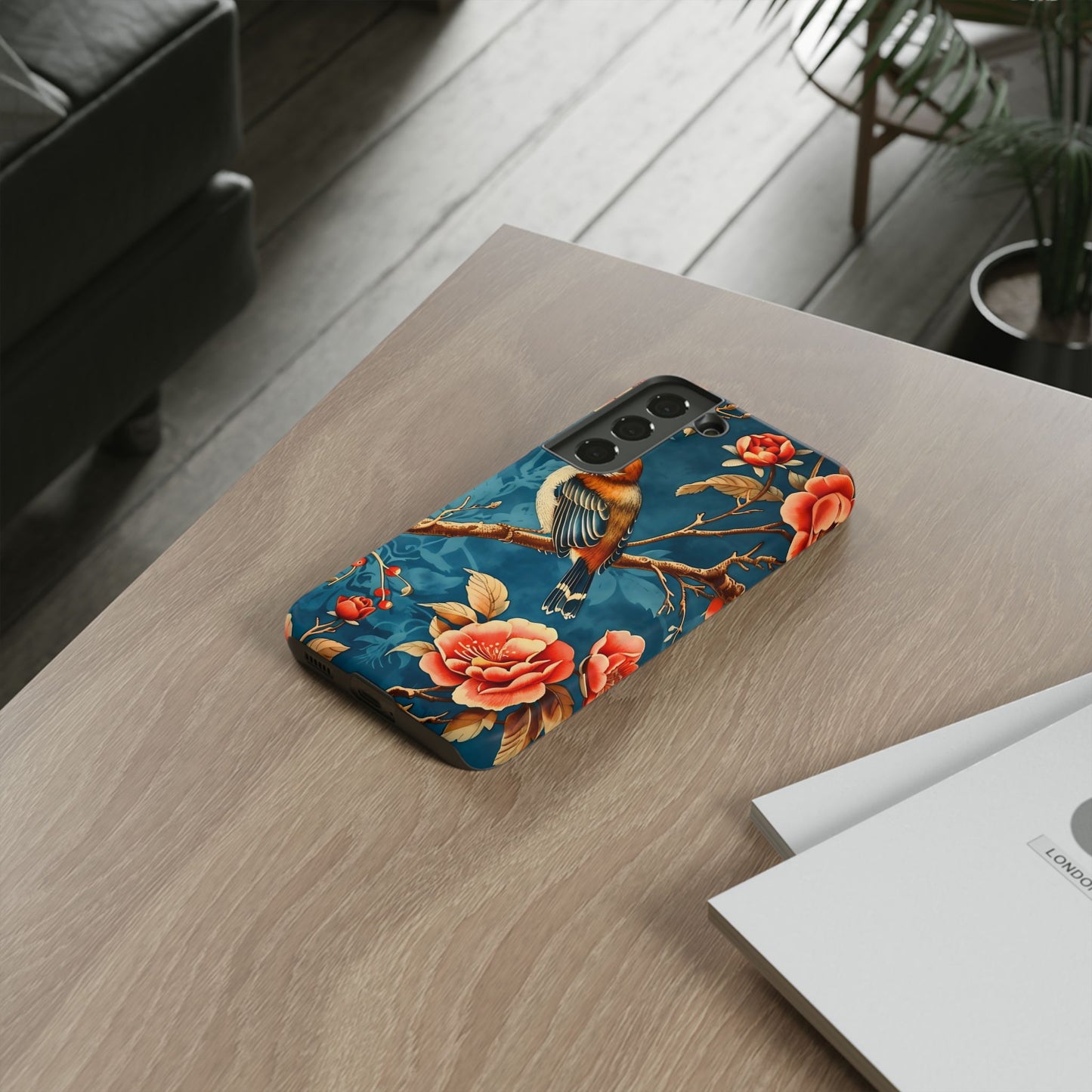 Bird & Floral Phone Case, Tough Cases for Nature Lovers, Gift for Her, Customizable Design, Vibrant Tech Accessories