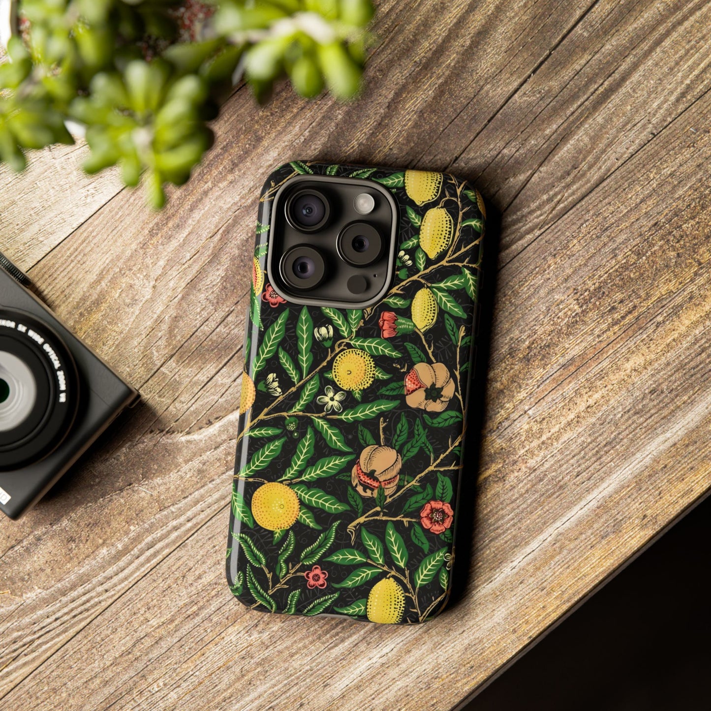 Tough Cases Phone Case, Floral Phone Cover, Tough Phone Protection, Gift for Plant Lovers, Black Background, Eco-Friendly Design