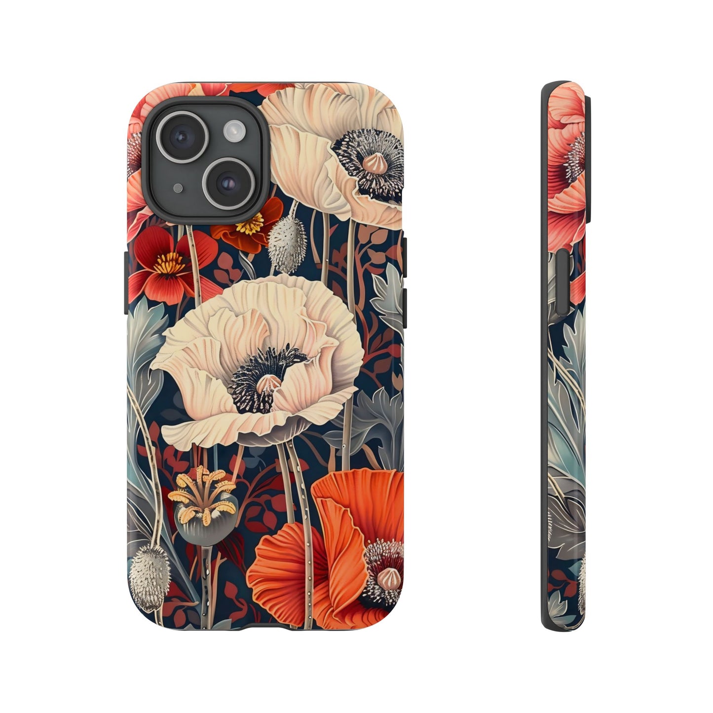 Floral iPhone Case, Tough Phone Cover, Artistic Protection, Flower Design, Unique Gift for Her, Phone Accessory, Trendy Tech