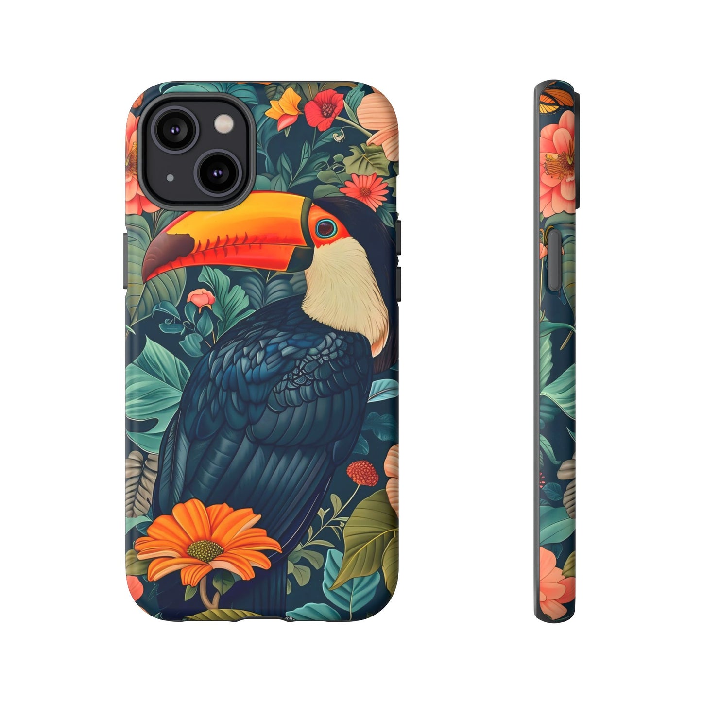 Tropical Toucan Phone Case - Cute Animal Design, Nature Lover Gift, Floral Pattern, Bird Lover Accessory, Summer Vibes
