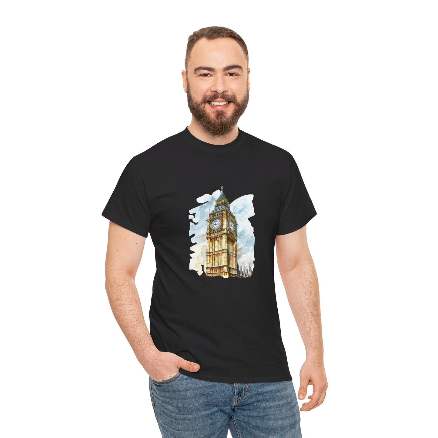 London Clock Tower - Iconic Big Ben Trendy Unisex Heavy Cotton T-Shirt