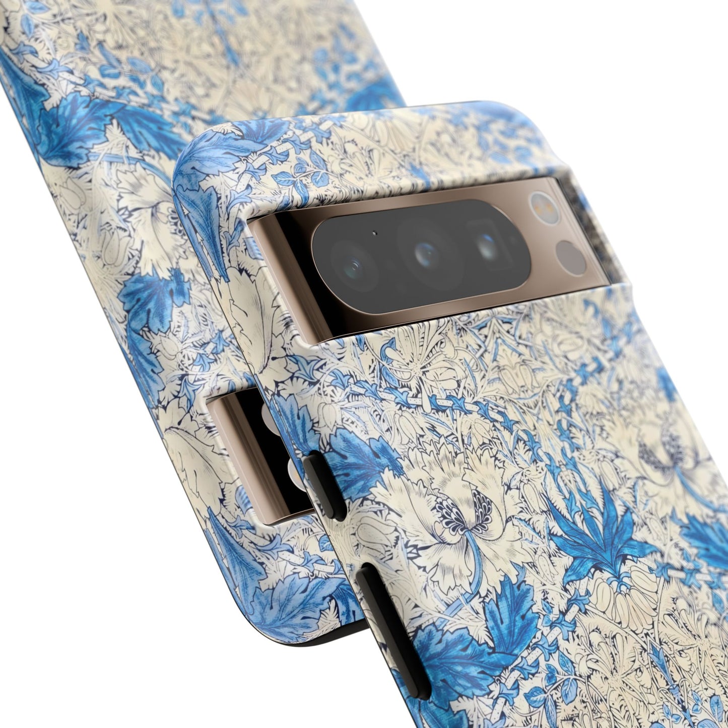 Elegant Floral Phone Case, Tough iPhone Cover, Stylish Mobile Protector, Blue Patterned Case, Unique Gift for Her