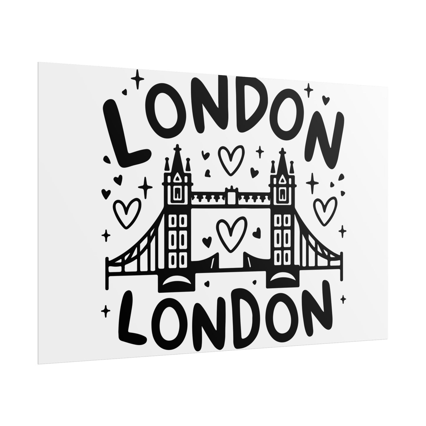 Charming London Rolled Poster for Home Decor, Wall Art, Travel Gift, Office Wall Decor, London Themed Decoration