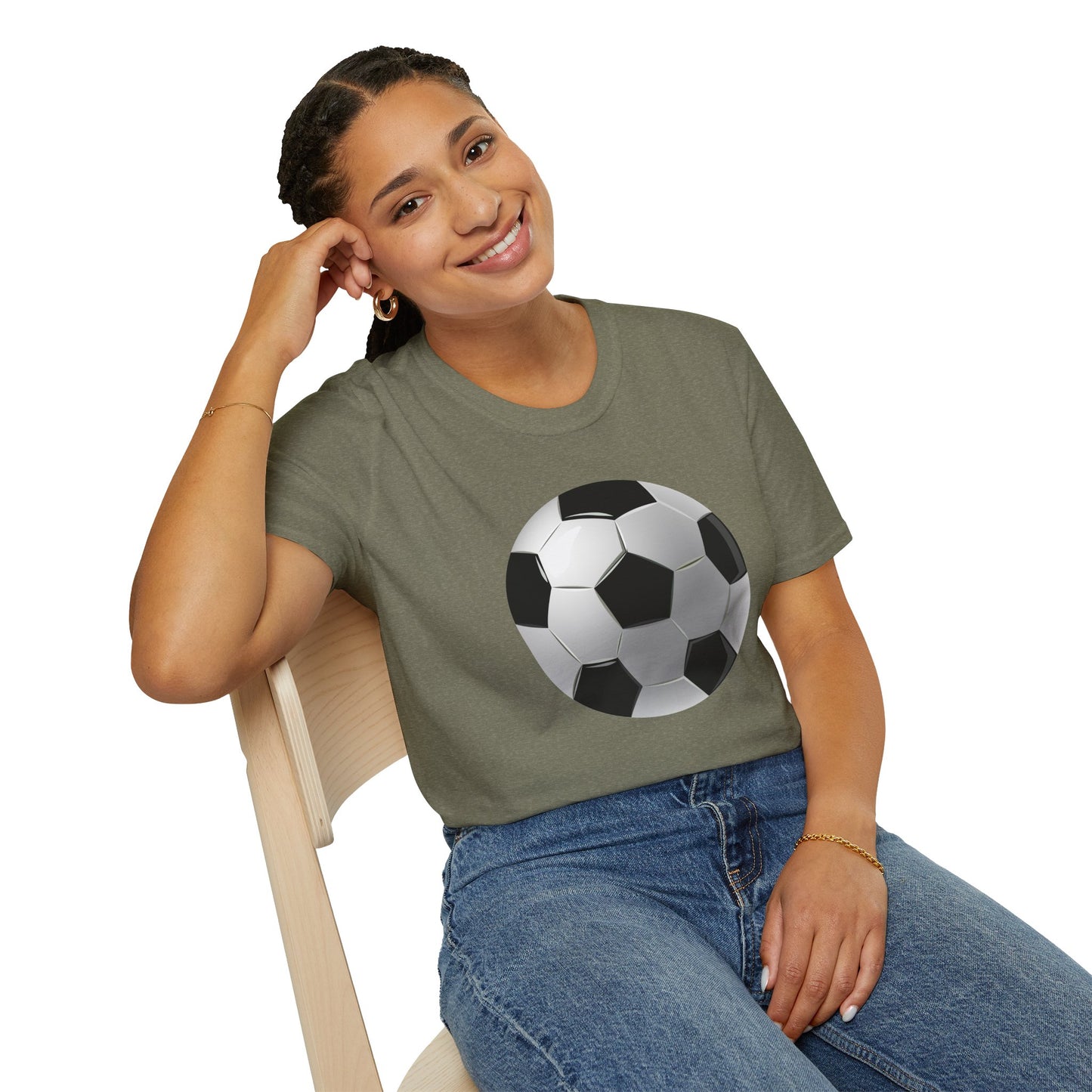 Unisex Softstyle T-Shirt - Dynamic Football Design - Sports Passion and Energy