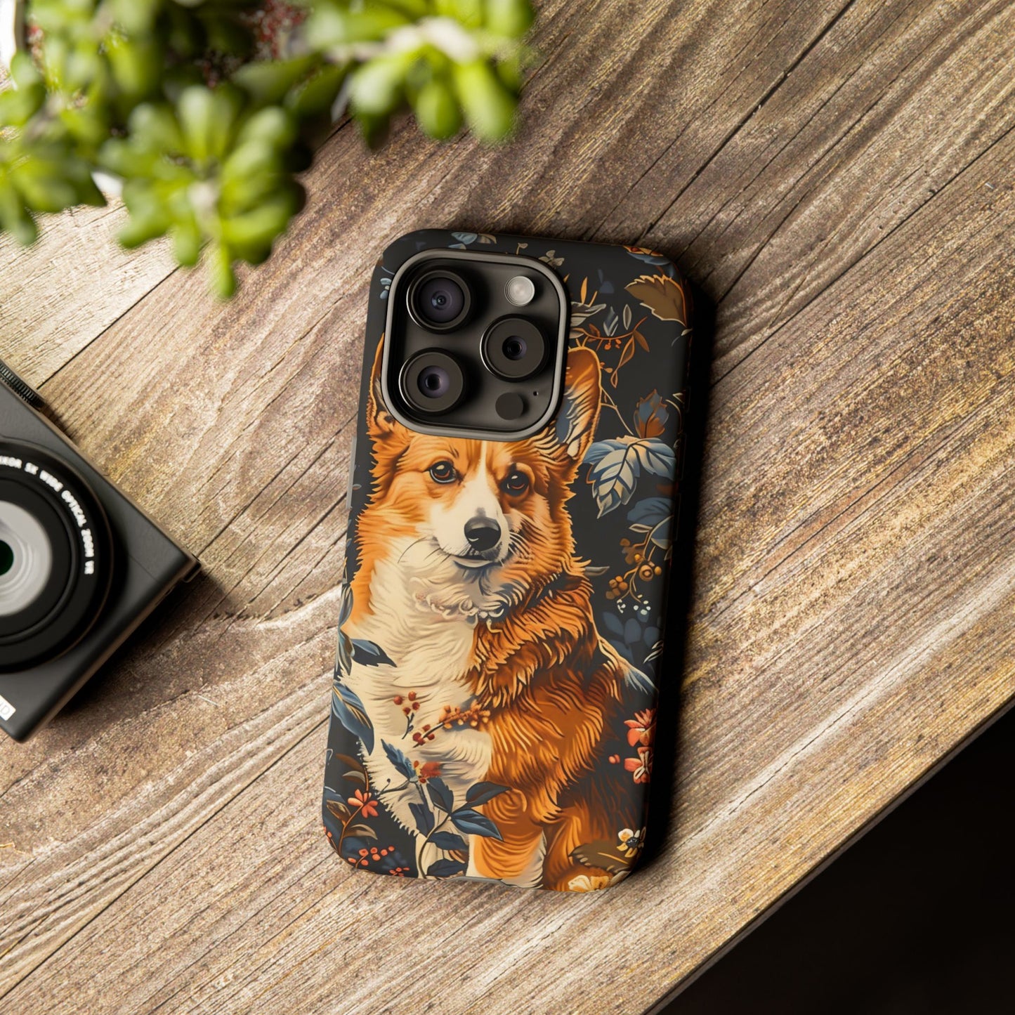 Corgi Floral Phone Case - Tough Cases for Dog Lovers, Cute Pet Accessories, Gift for Dog Owners, Floral Design, Personalized Tech Cover