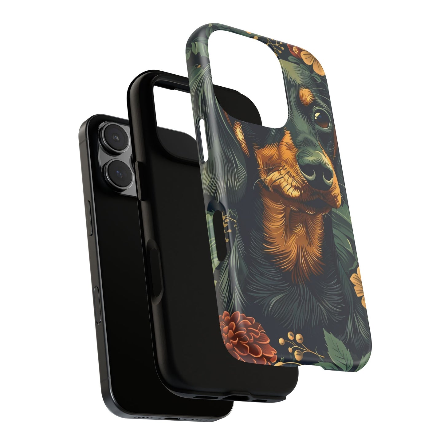 Dachshund Phone Case, Floral Pet Phone Cover, Dog Lover Gift, Tough Phone Case, Custom Dachshund Design, Unique Dog Owner Accessory