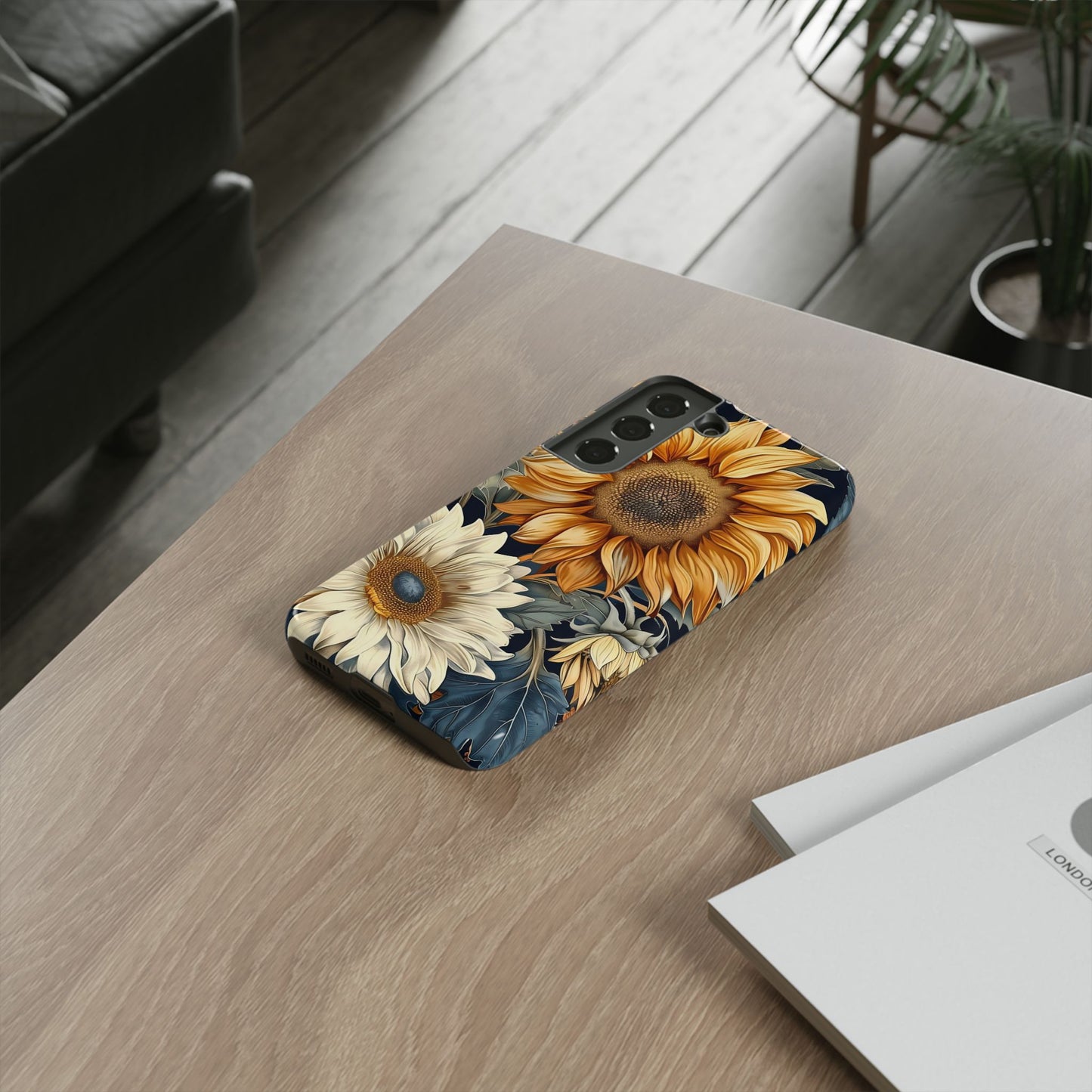 Sunflower Phone Case, Floral Tough Phone Cover, Gift for Nature Lovers, Phone Accessories, Sunflower Gifts