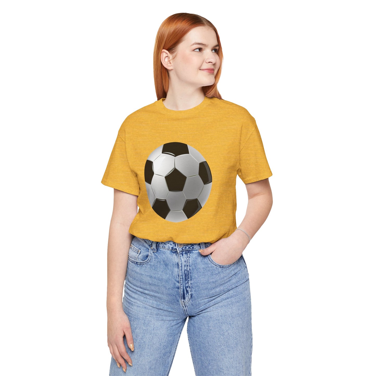 Unisex Jersey Short Sleeve Tee - Dynamic Football Design - Sports Passion and Energy