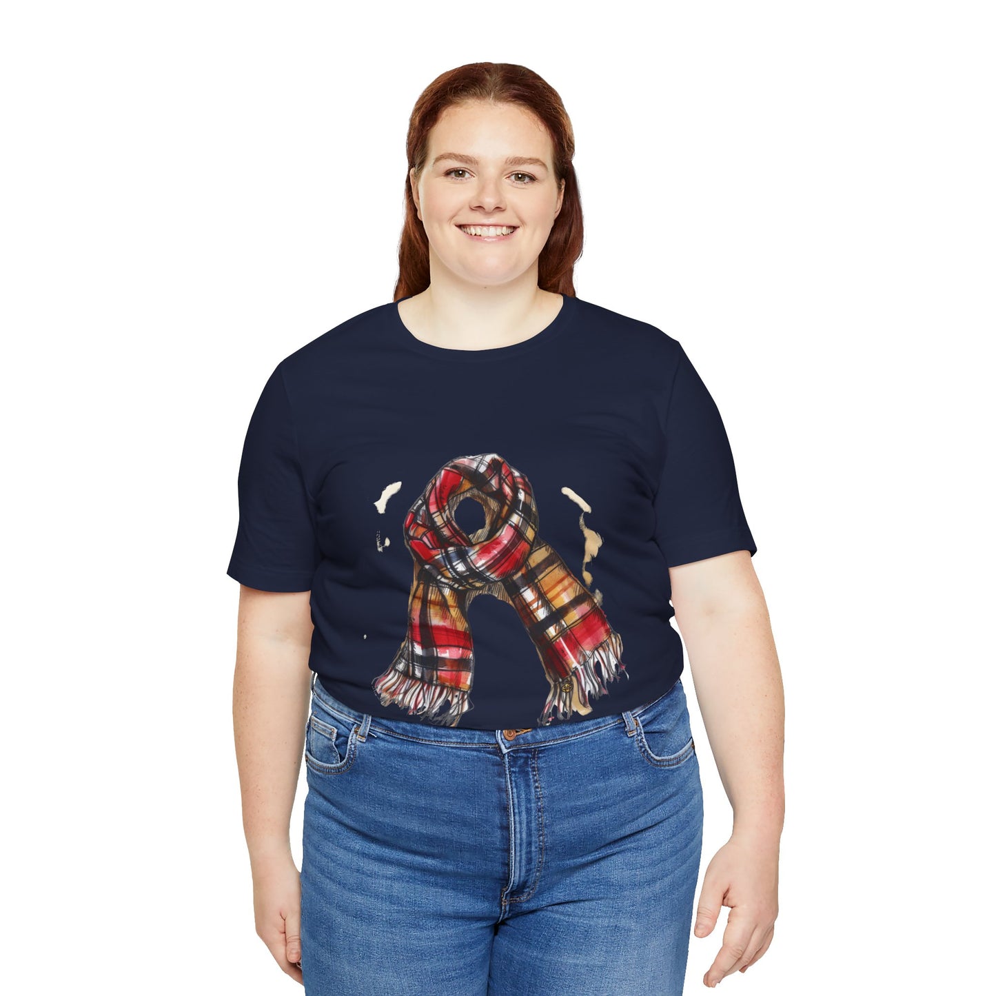 Unisex Jersey Short Sleeve Tee - Classic British Plaid Scarf Design