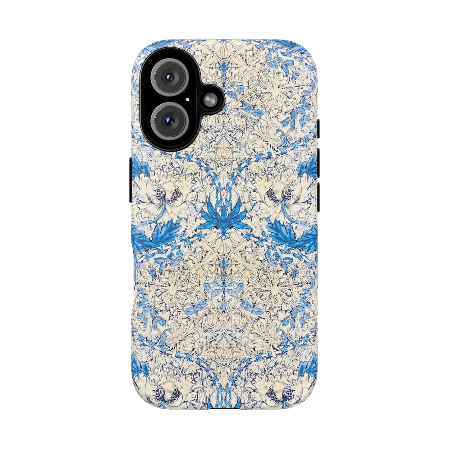 Elegant Floral Phone Case, Tough iPhone Cover, Stylish Mobile Protector, Blue Patterned Case, Unique Gift for Her