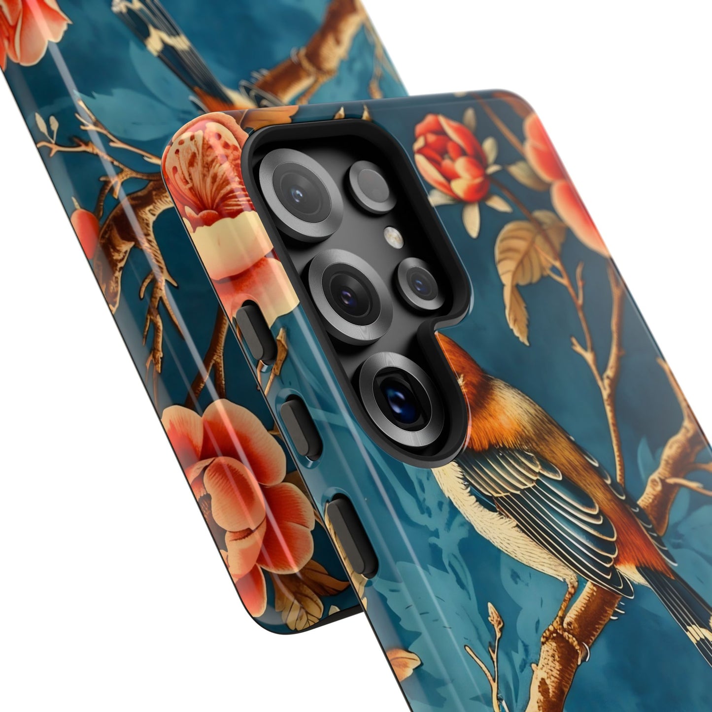 Bird & Floral Phone Case, Tough Cases for Nature Lovers, Gift for Her, Customizable Design, Vibrant Tech Accessories