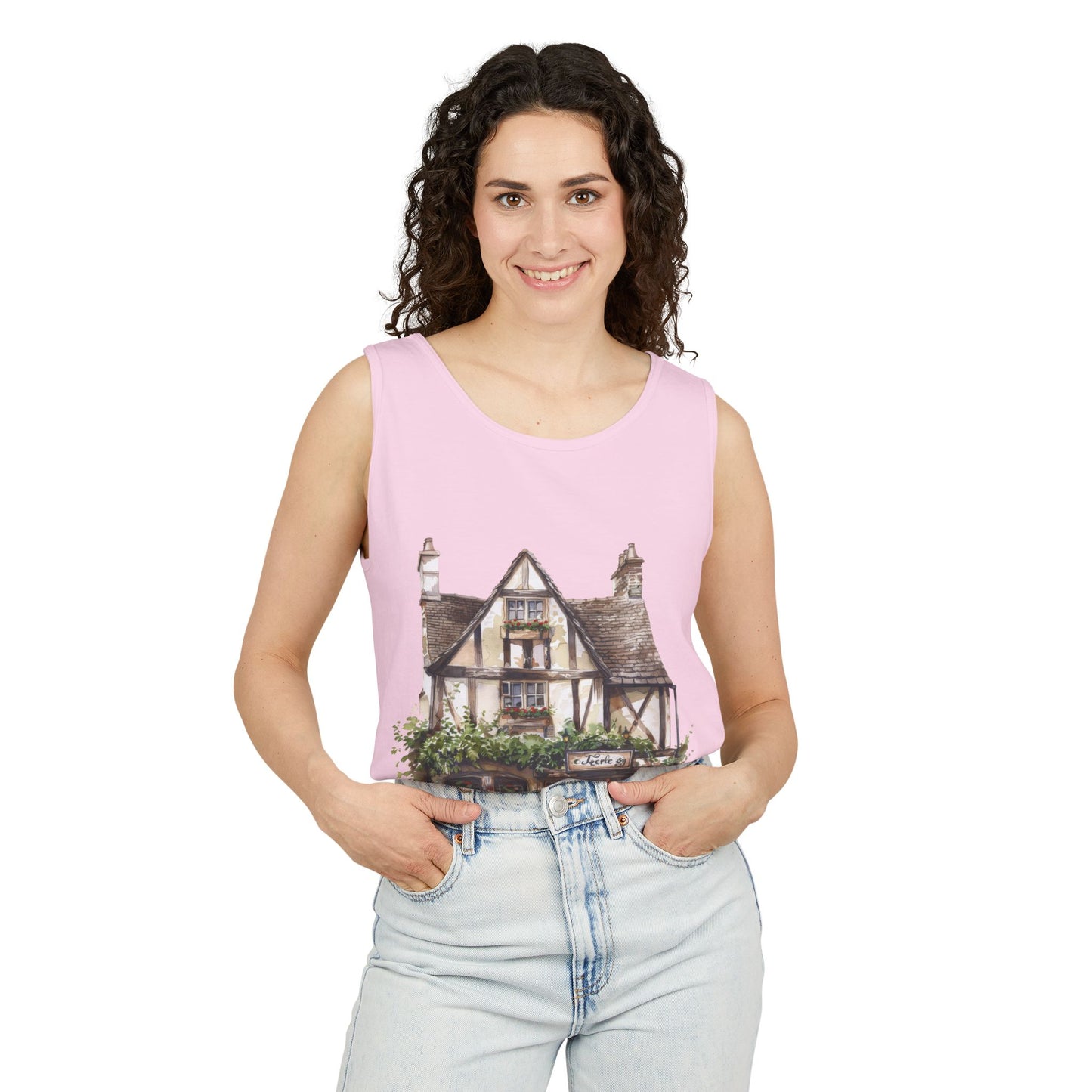 Unisex Garment-Dyed Tank Top - Charming British House