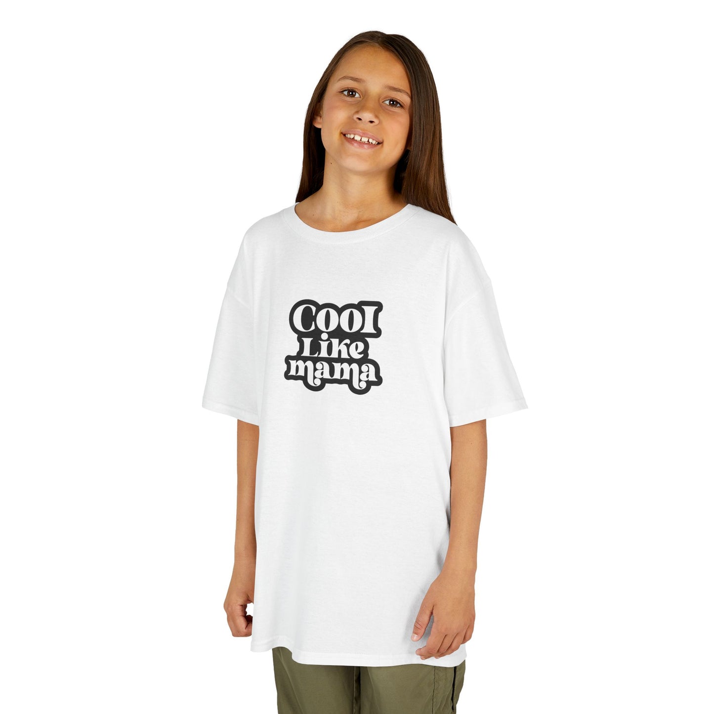 Kids Heavy Cotton Tee - Cool Like Mama Retro SVG PNG - Fun & Stylish Apparel for Young Trendsetters