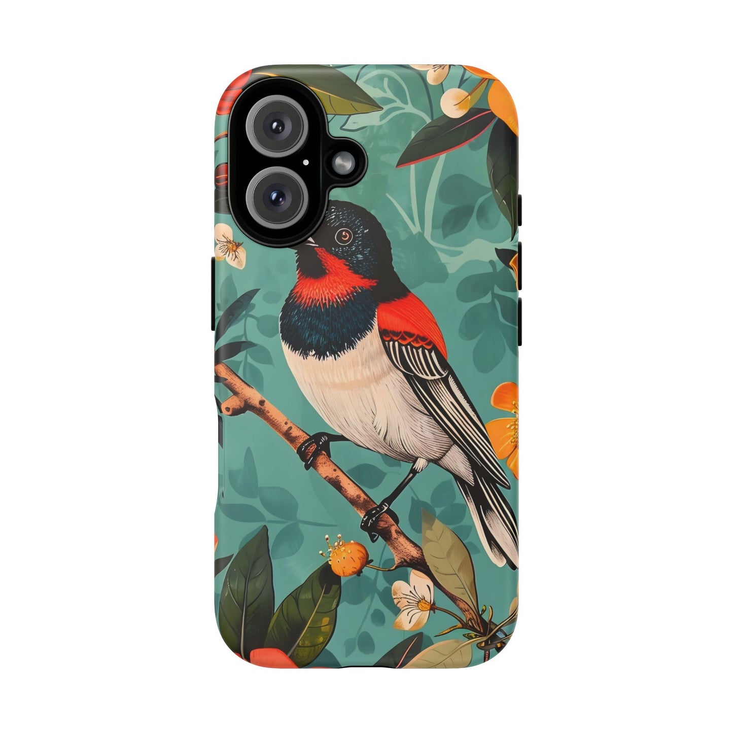 Tough Cases - Floral Bird Phone Case, Colorful Phone Cover, Nature Lover's Gift, Stylish Phone Accessory, Unique Gift Idea