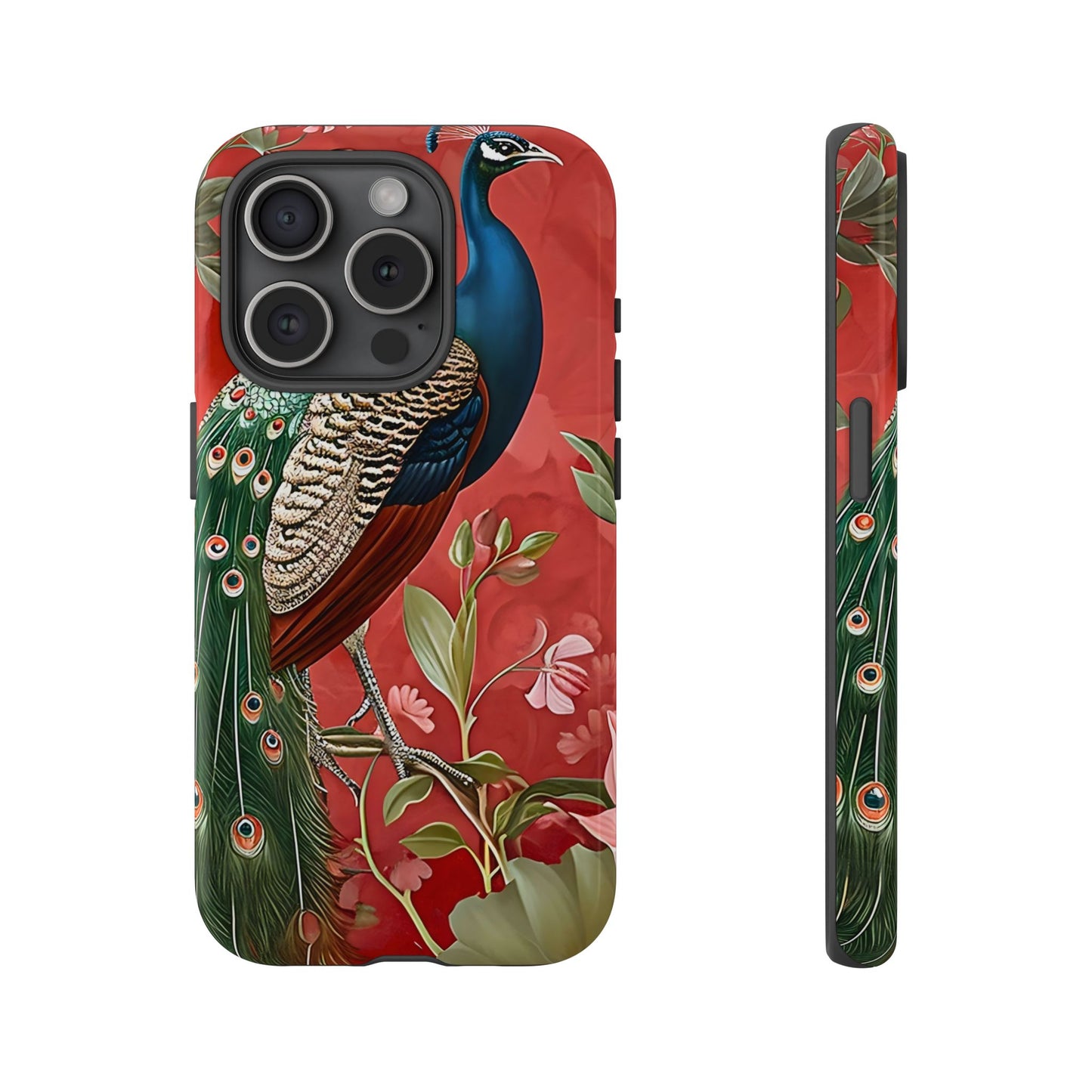 Peacock Tough Phone Case | Stylish Phone Cover, Unique Gift for Nature Lovers, Phone Accessory, Vibrant Floral Design