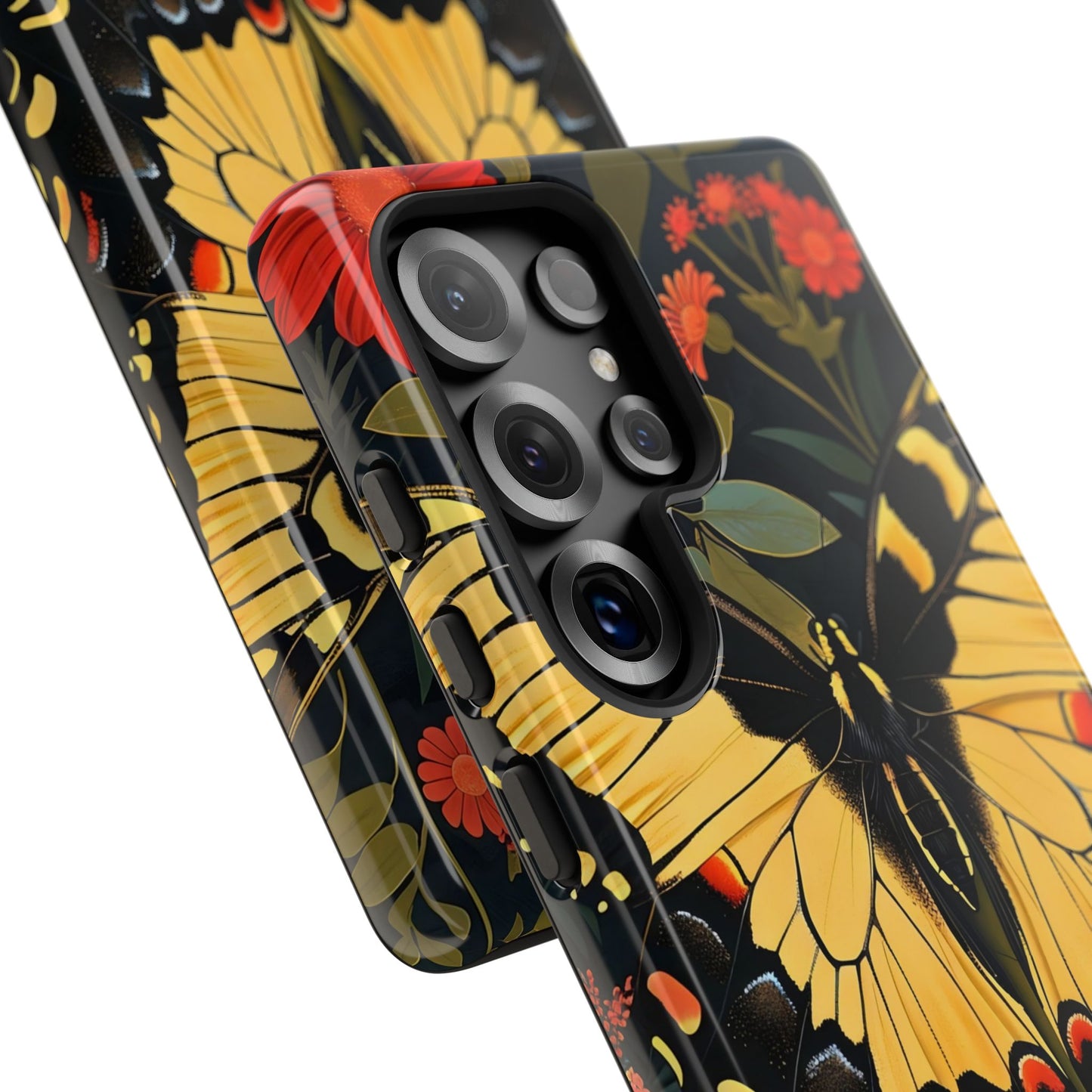 Butterfly Floral Phone Case, Tough Cases with Vibrant Design, Protective Cover for Nature Lovers, Gift for Her