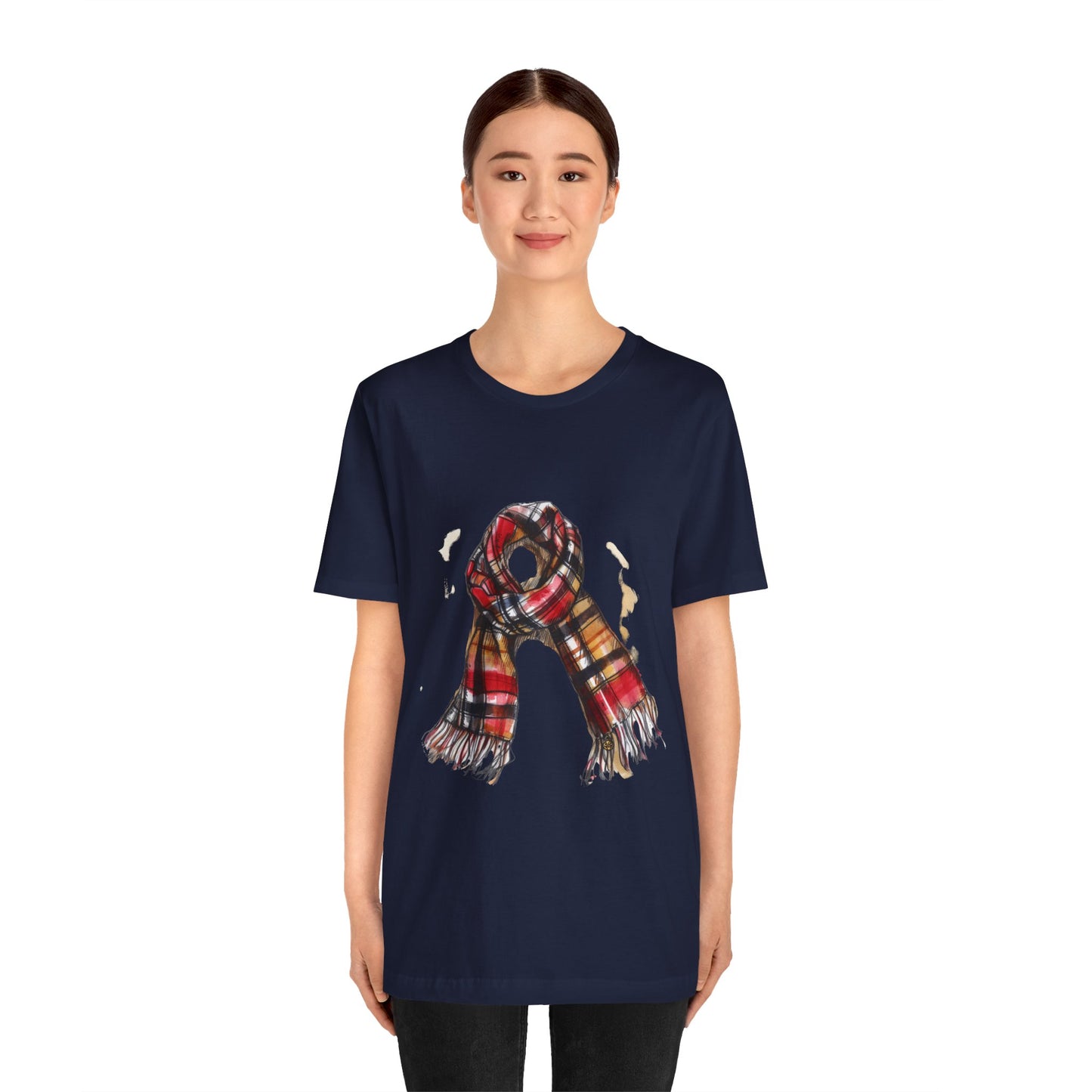 Unisex Jersey Short Sleeve Tee - Classic British Plaid Scarf Design