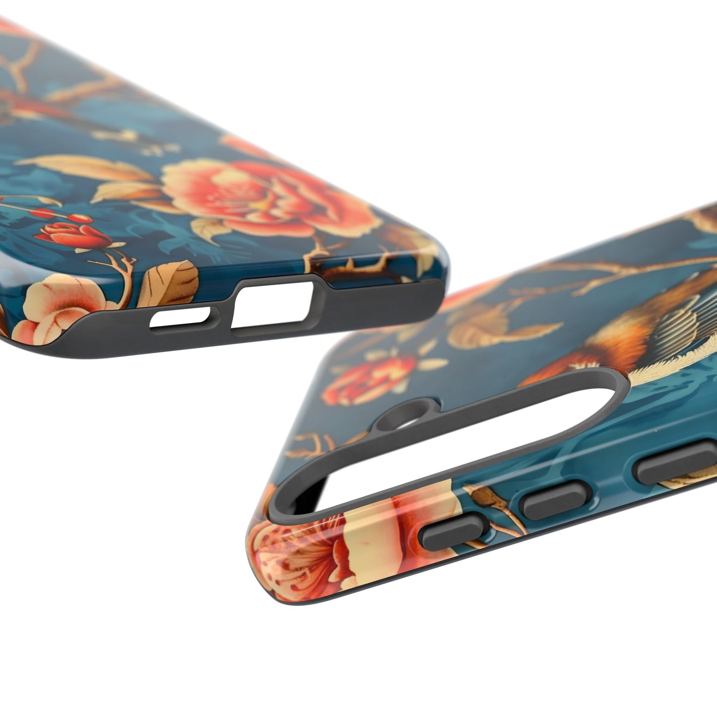 Bird & Floral Phone Case, Tough Cases for Nature Lovers, Gift for Her, Customizable Design, Vibrant Tech Accessories