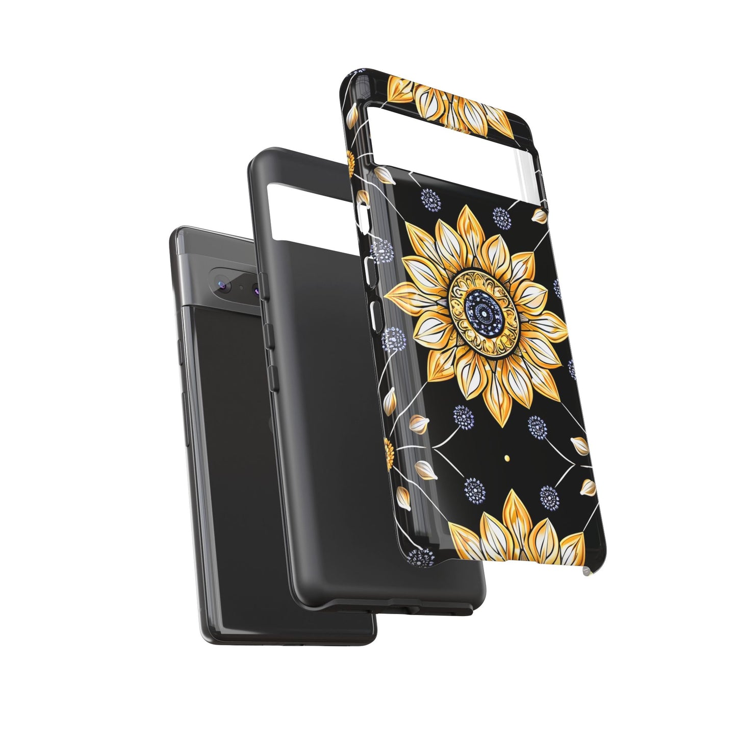 Floral Phone Case with Mandala Design, Tough Cases for iPhone & Samsung, Boho Style, Gift for Her, Unique Accessories