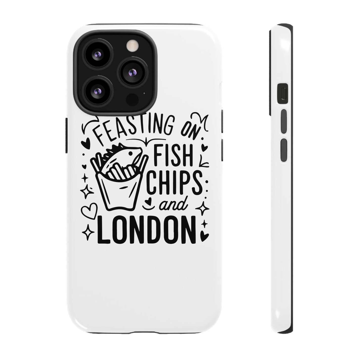 London Fish & Chips Phone Case | Fun Gift for Foodies, Travel Lovers, London Souvenir, Unique Accessories, Personalization Option