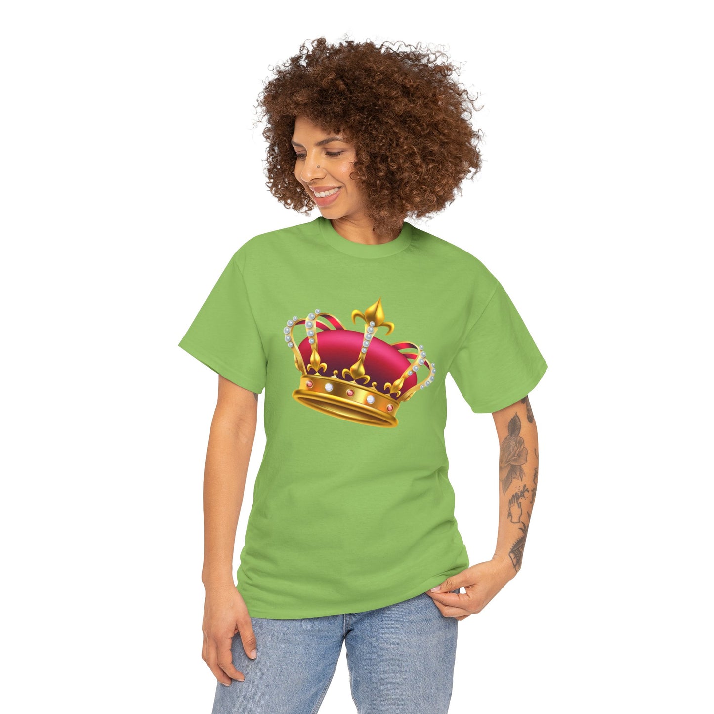 Unisex Heavy Cotton Tee - British Royal Crown Design - Iconic Symbol of Monarchy