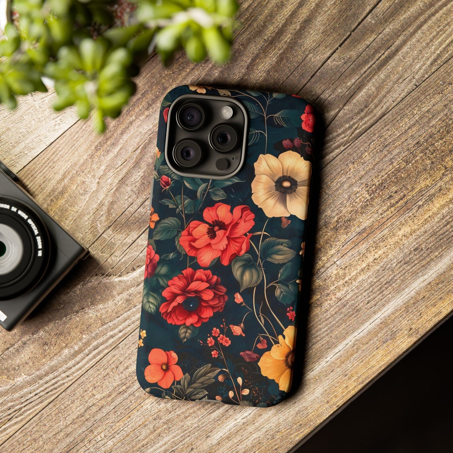 Floral Phone Case, Tough Cases, Flower Motif, Protective Cover, Gift for Her, Floral Design, Spring Accessory