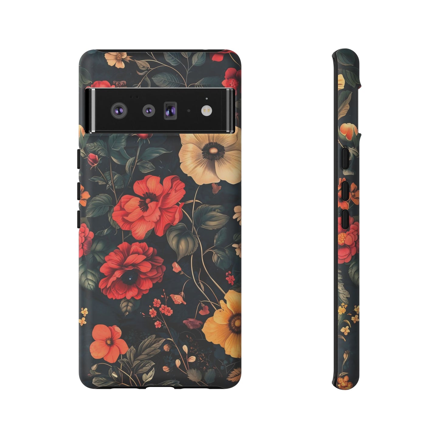 Floral Phone Case, Tough Cases, Flower Motif, Protective Cover, Gift for Her, Floral Design, Spring Accessory