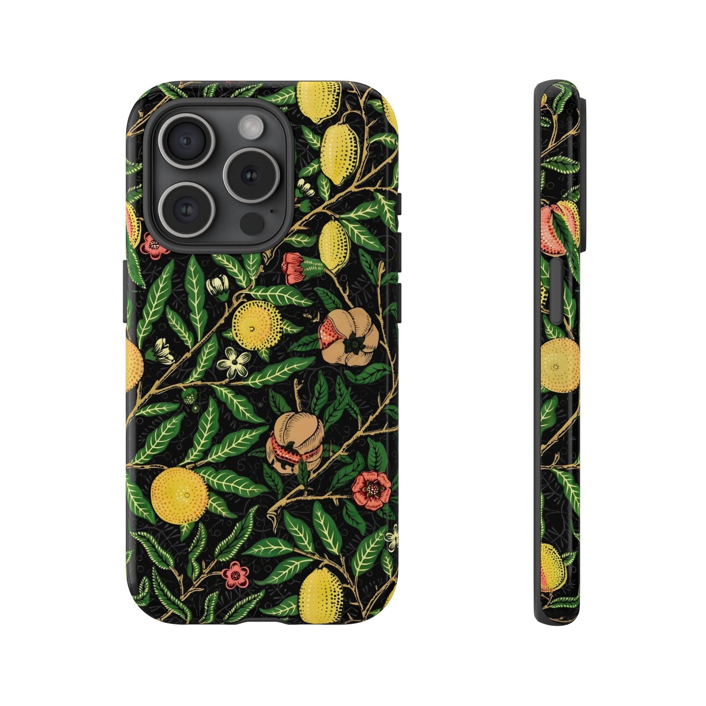 Tough Cases Phone Case, Floral Phone Cover, Tough Phone Protection, Gift for Plant Lovers, Black Background, Eco-Friendly Design