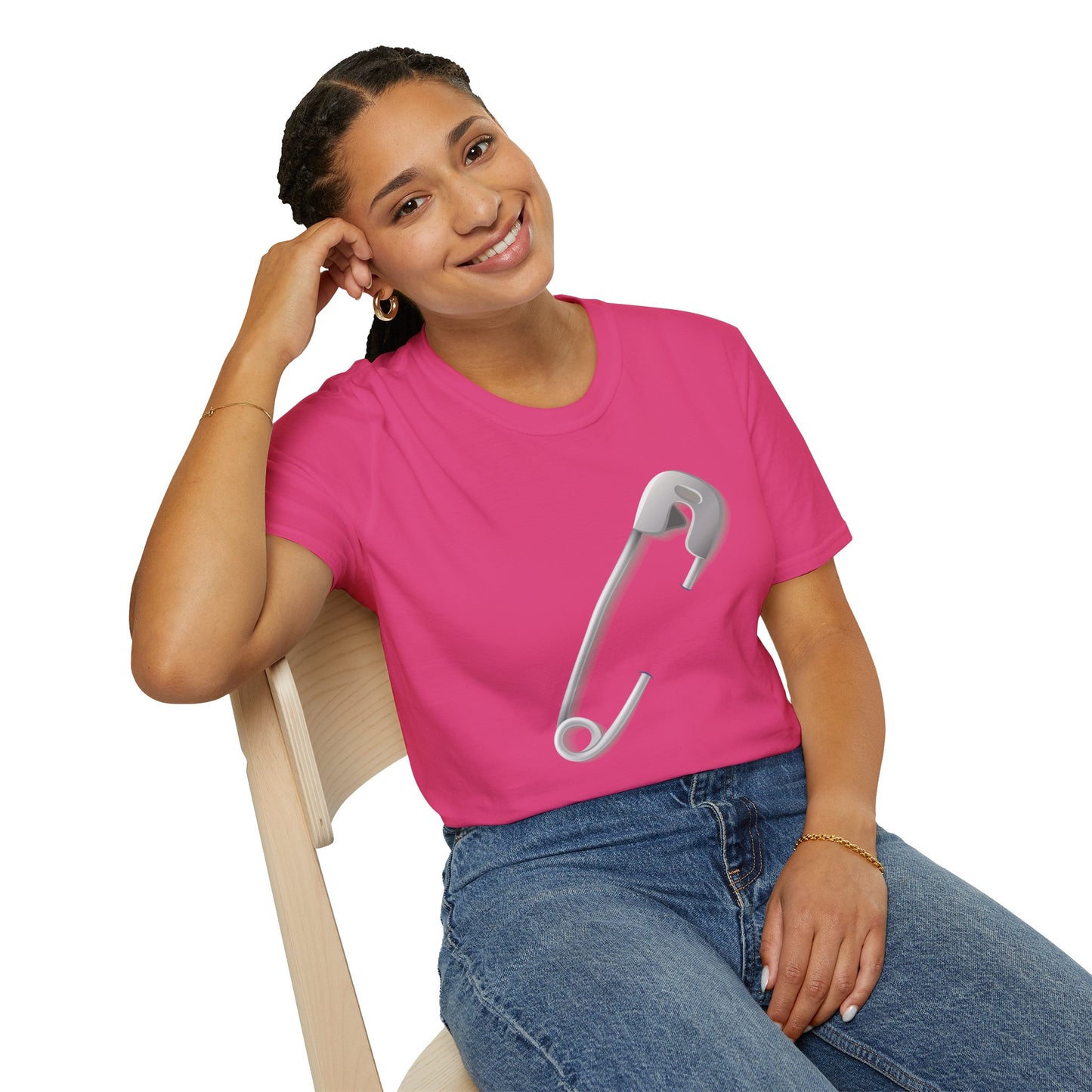 Unisex Softstyle T-Shirt - Minimalist Safety Pin Design