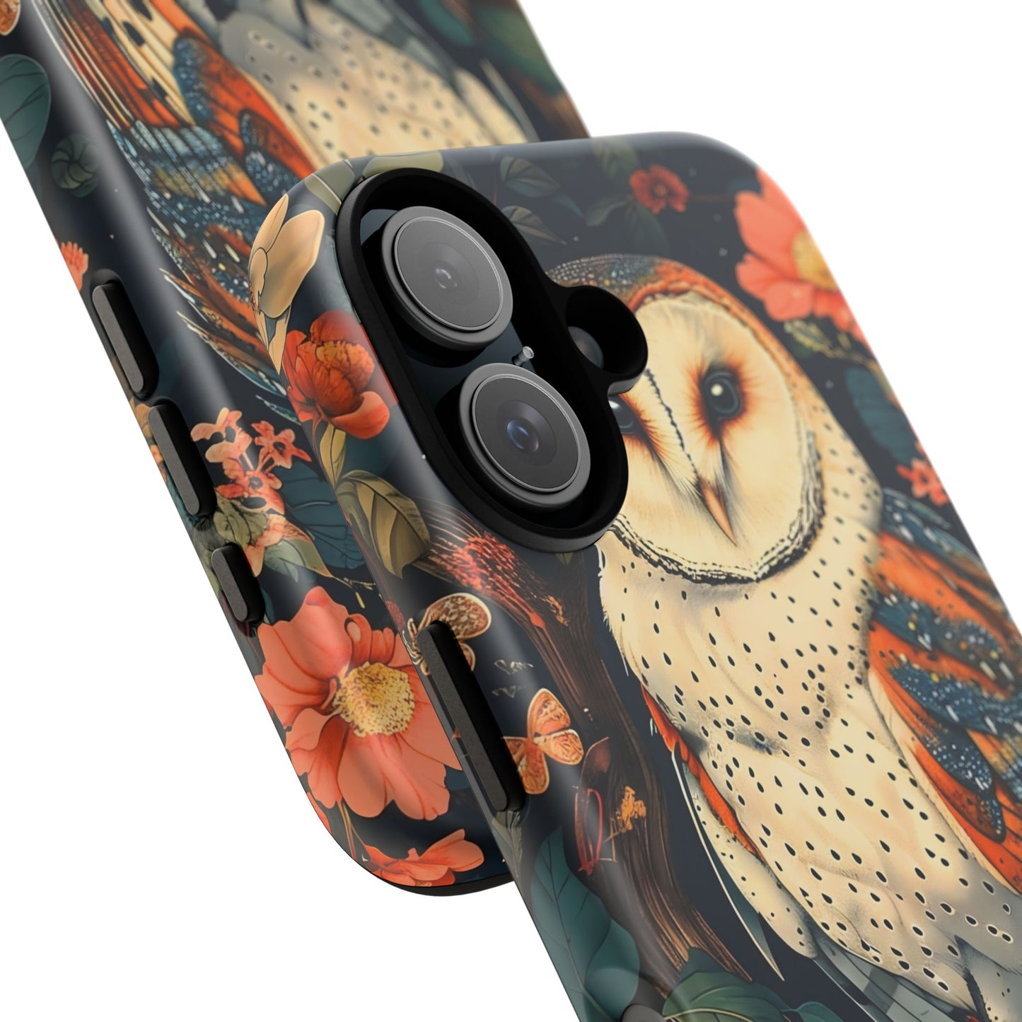 Owl Floral Phone Case - Tough Cases, Nature Lover Gift, Cute Protection, Floral Design, Bird Aesthetic, Animal Lover