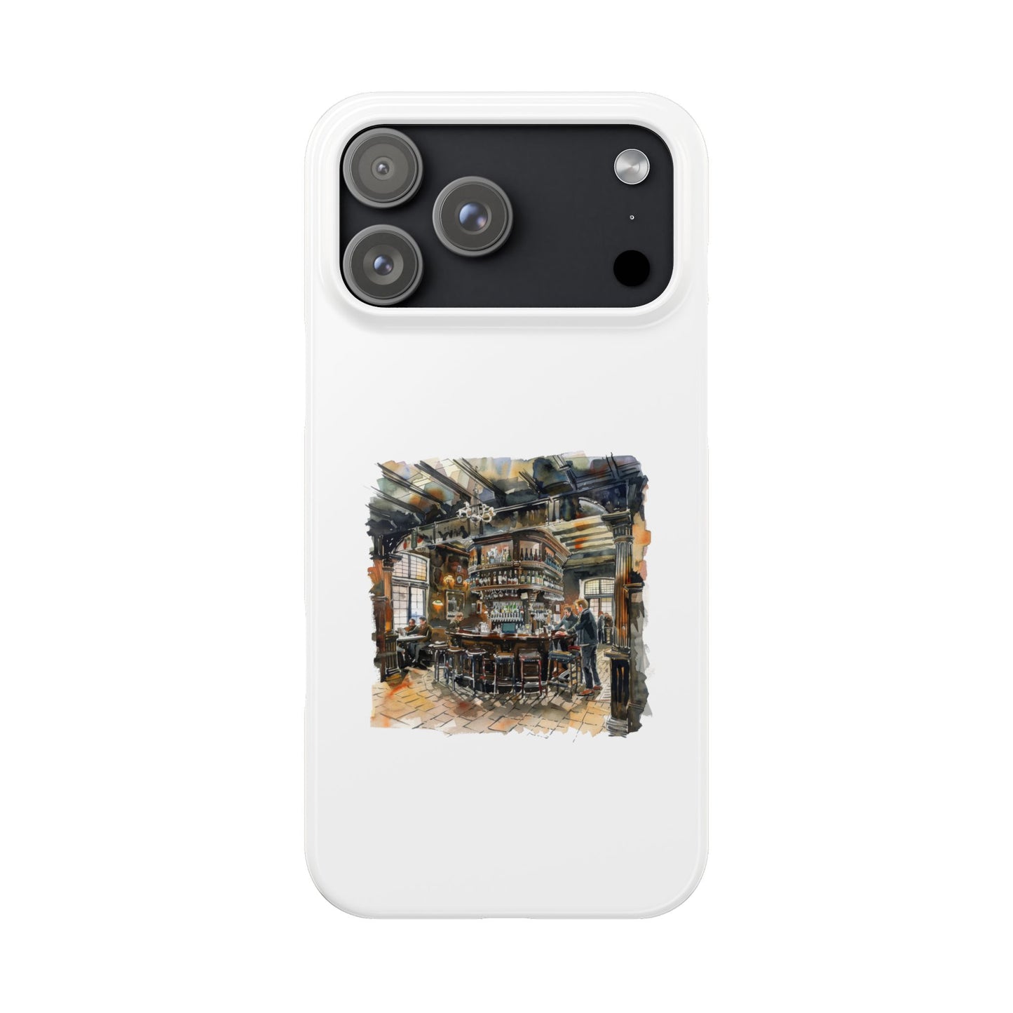 Artisan Bar Scene Phone Cases, Custom Slim Cases for Home Decor Lovers, Unique Gift for Bar Enthusiasts, Perfect for Birthdays and Holidays