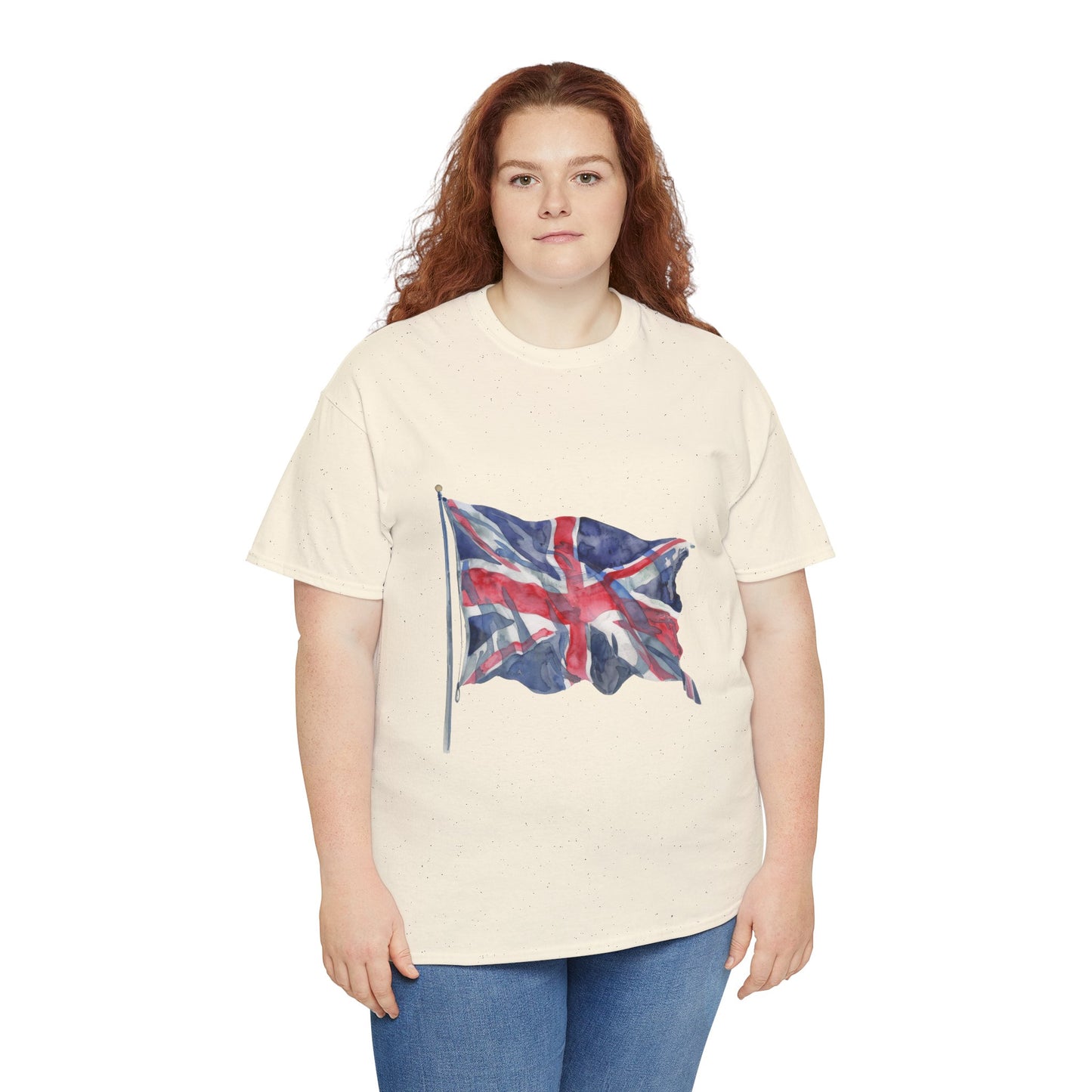 Unisex Heavy Cotton Tee - Love England - Union Jack Heart Design