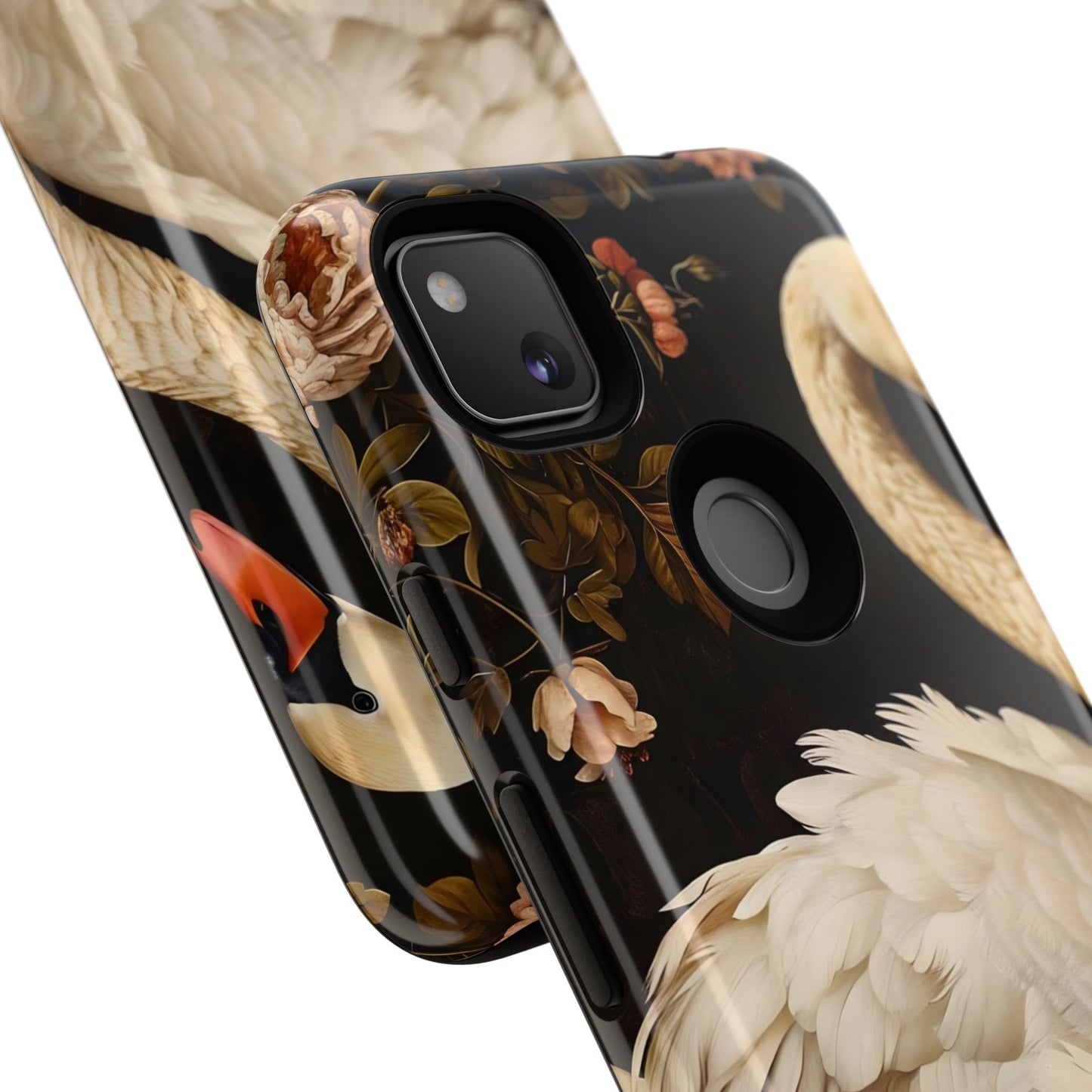 Elegant Swan Phone Case, Artistic Mobile Cover, Floral Phone Protector, Stylish Gift for Her, Modern Phone Accessory