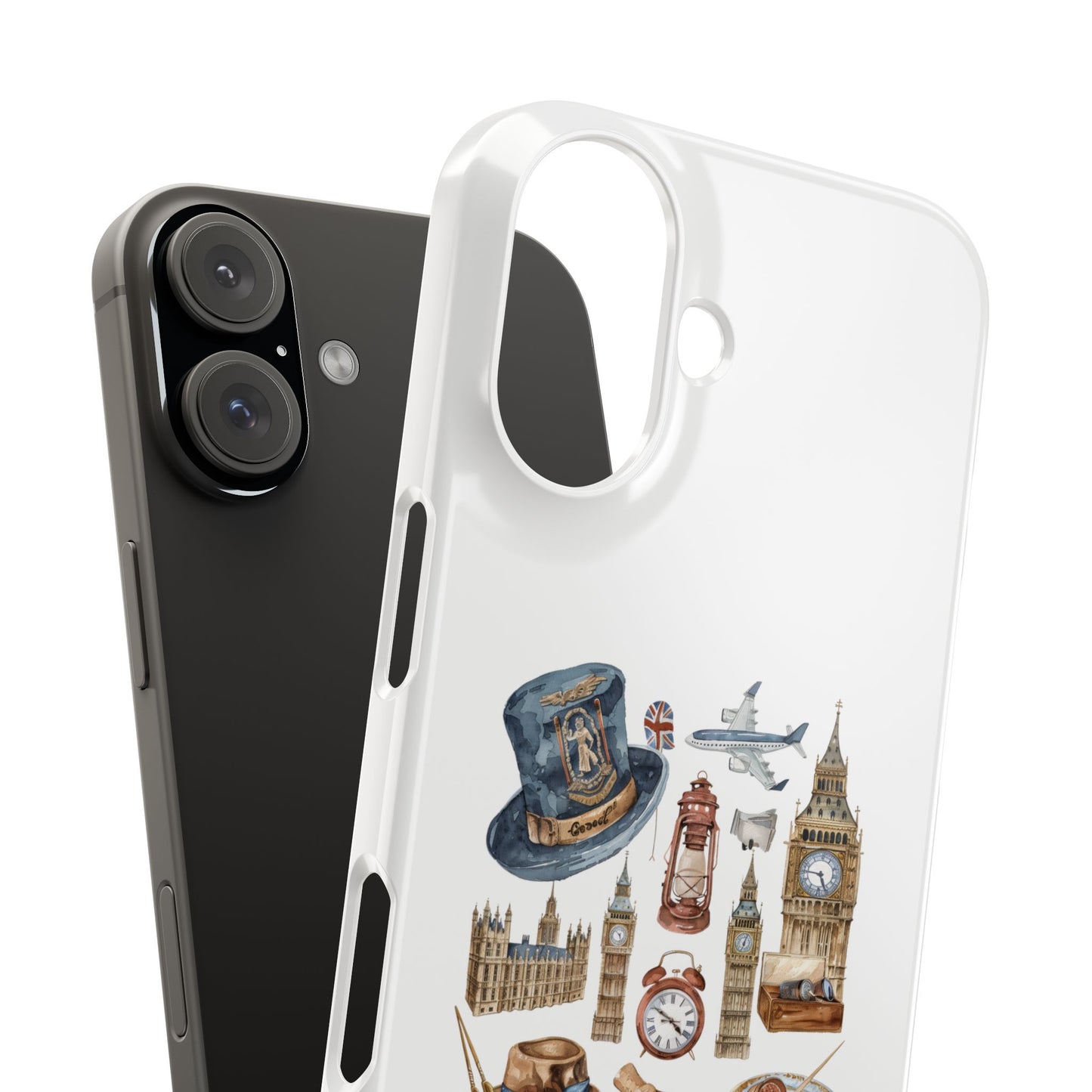 Vintage London-Inspired Slim Phone Cases, Trendy Protective Cover, Unique Gift, Travel Lovers, London Souvenir, Stylish Accessories