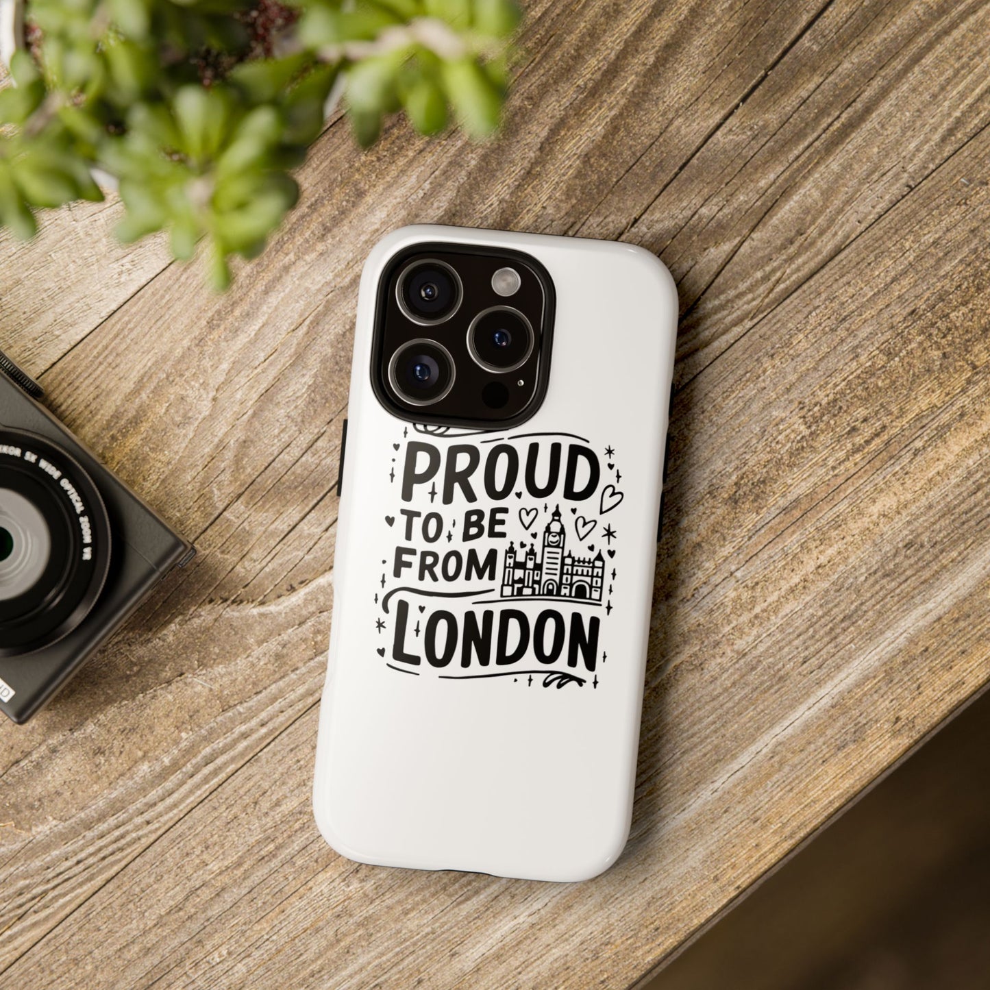 London Pride Phone Case - Proud to Be From London, UK Travel Gift, Black and White Design, Unique Phone Accessory, London Souvenir