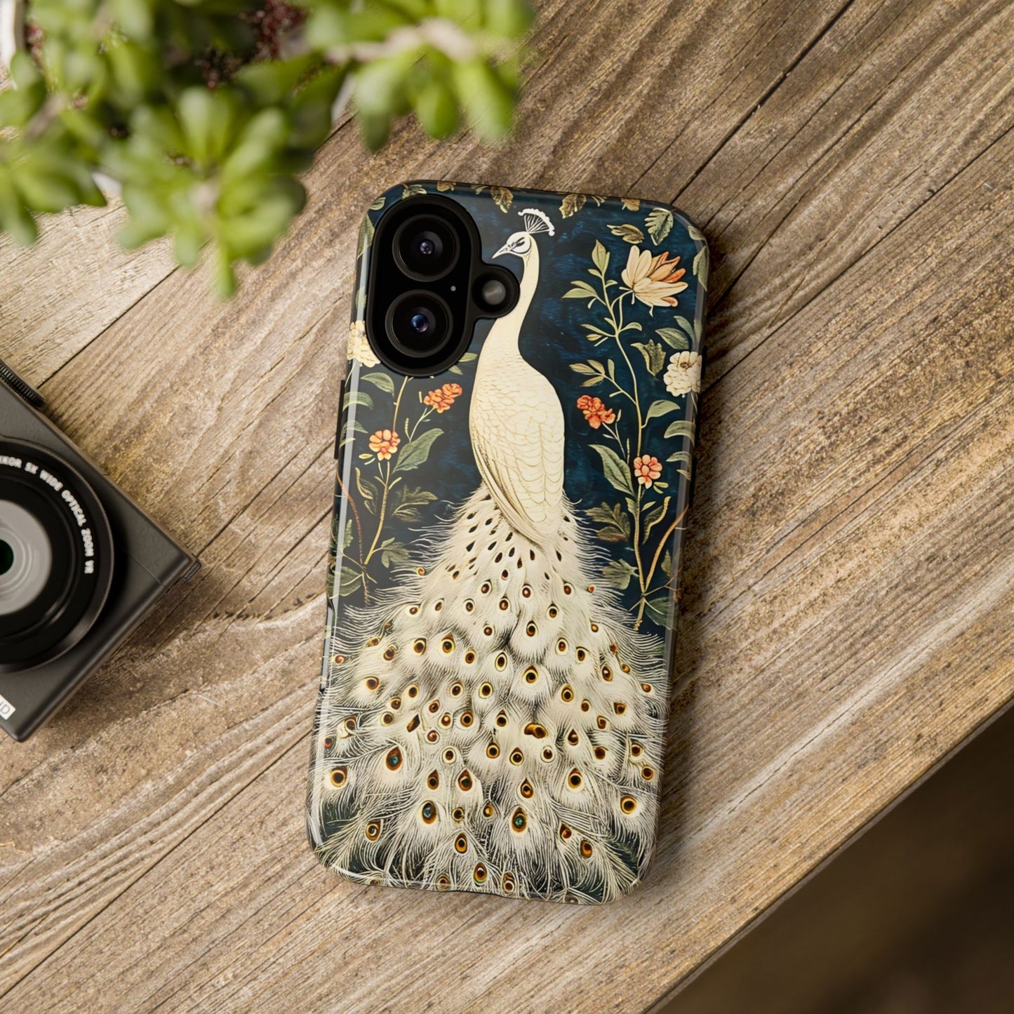Elegant Peacock Phone Case, Floral Phone Cover, Tough Cases, Stylish Tech Gift, Nature Lover Accessory, Birthday Gift