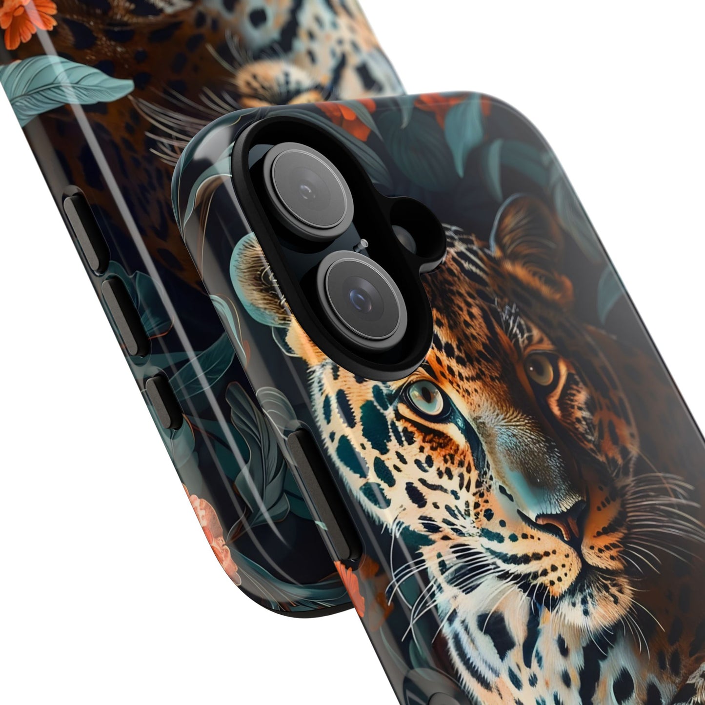 Wildlife Phone Case with Leopard Design | Tough Cases, Animal Prints, Floral Phone Cover, Gift for Nature Lovers, Unique Phone Accessories
