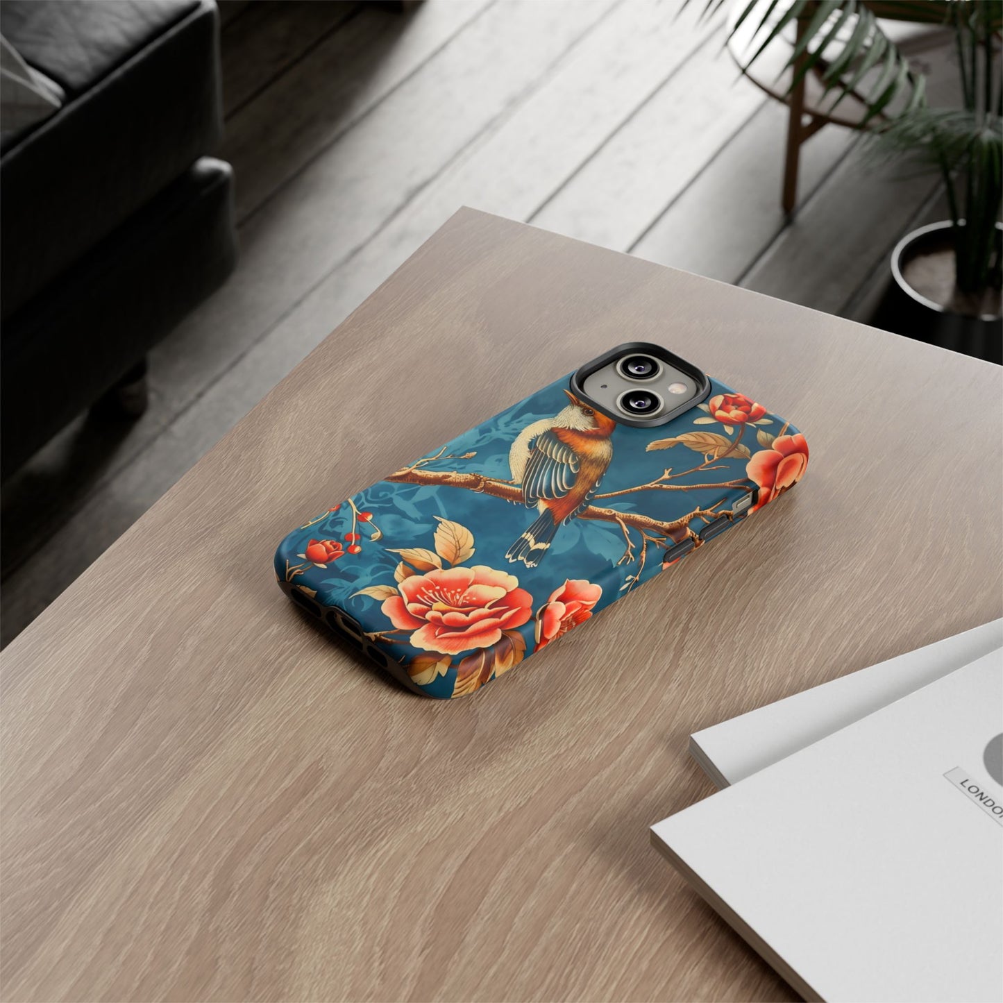 Bird & Floral Phone Case, Tough Cases for Nature Lovers, Gift for Her, Customizable Design, Vibrant Tech Accessories