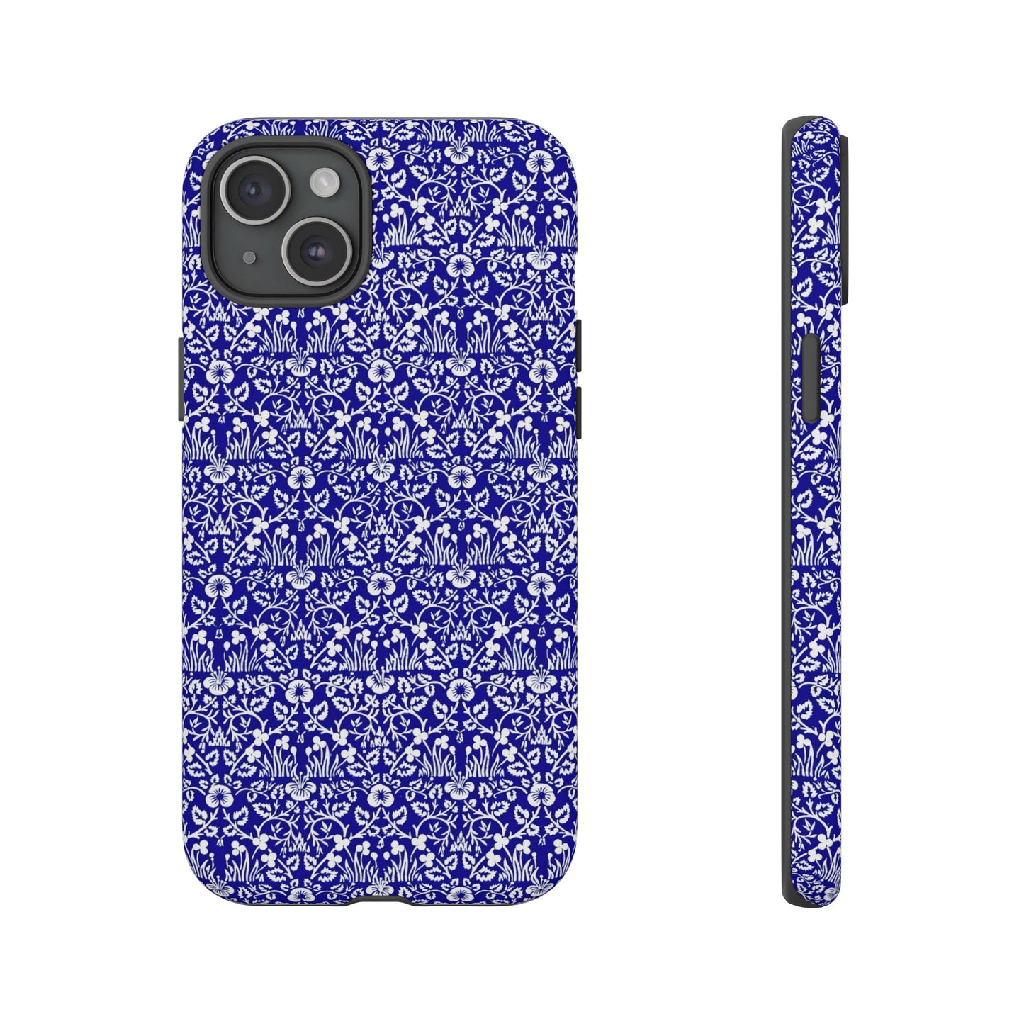 Elegant Floral Phone Case - Tough Cases, Blue Floral Design, Stylish Phone Accessory, Unique Gift, Modern Tech Protection