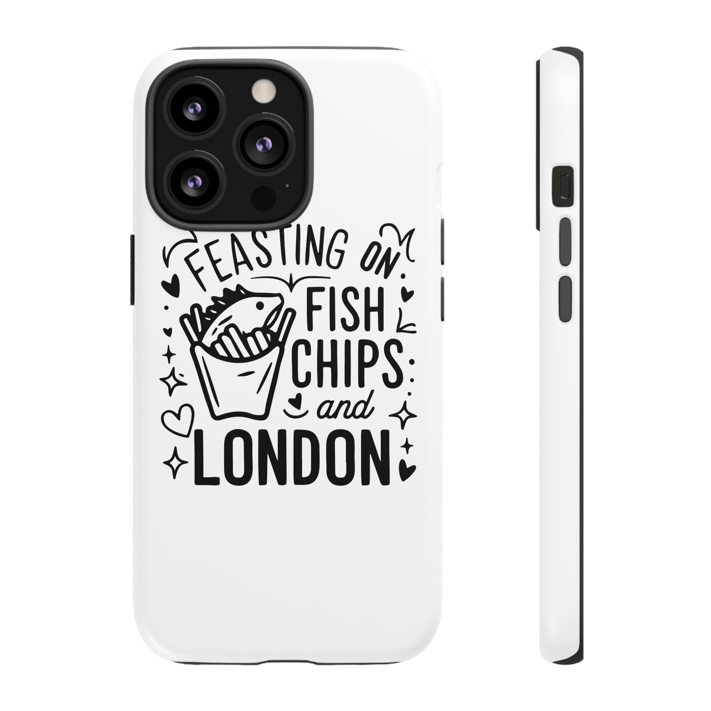 London Fish & Chips Phone Case | Fun Gift for Foodies, Travel Lovers, London Souvenir, Unique Accessories, Personalization Option