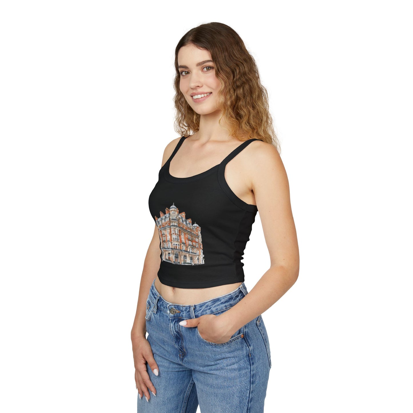 Women's Spaghetti Strap Tank Top - Classic British Architecture - Elegant Historic Building