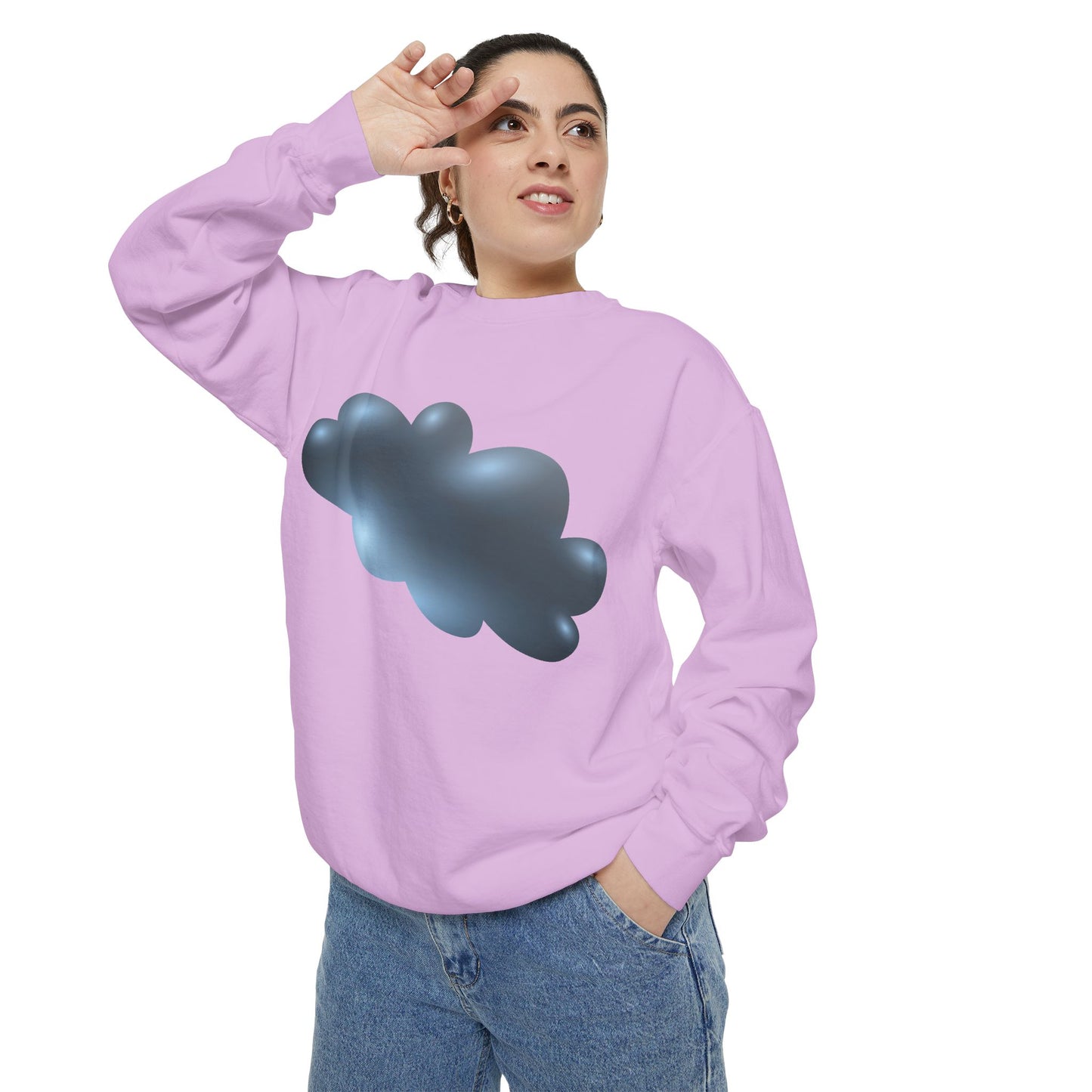 Unisex Garment-Dyed Sweatshirt - Serene Cloudscape - Dreamy Cloud Design