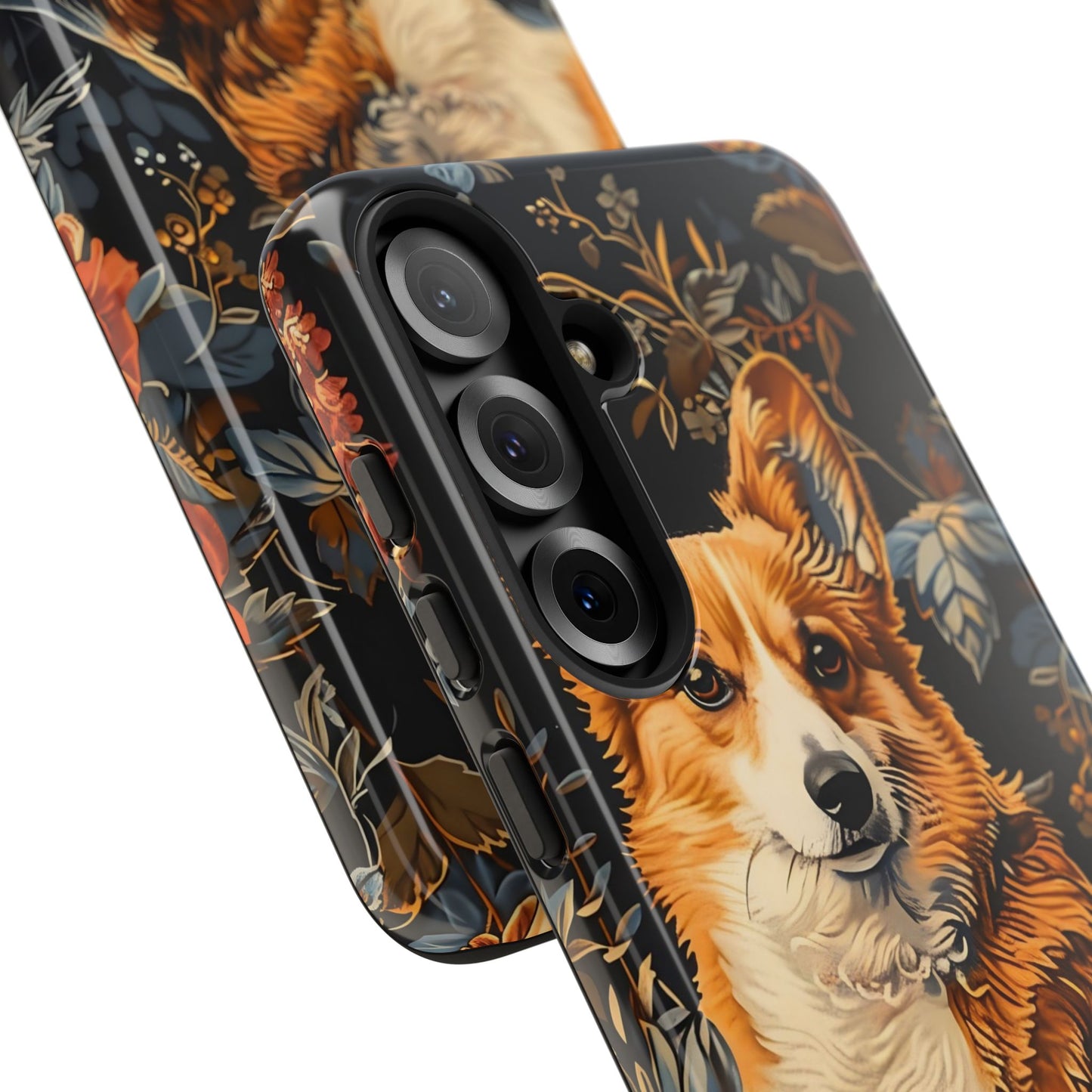 Corgi Floral Phone Case - Tough Cases for Dog Lovers, Cute Pet Accessories, Gift for Dog Owners, Floral Design, Personalized Tech Cover