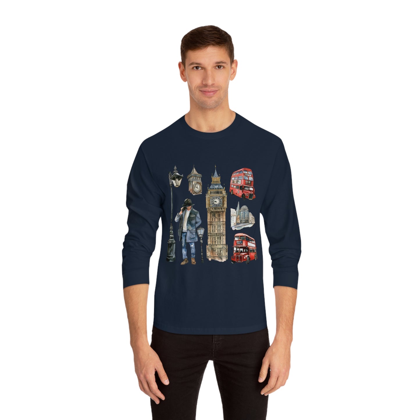 Unisex Classic Long Sleeve T-Shirt - Vintage England Icons