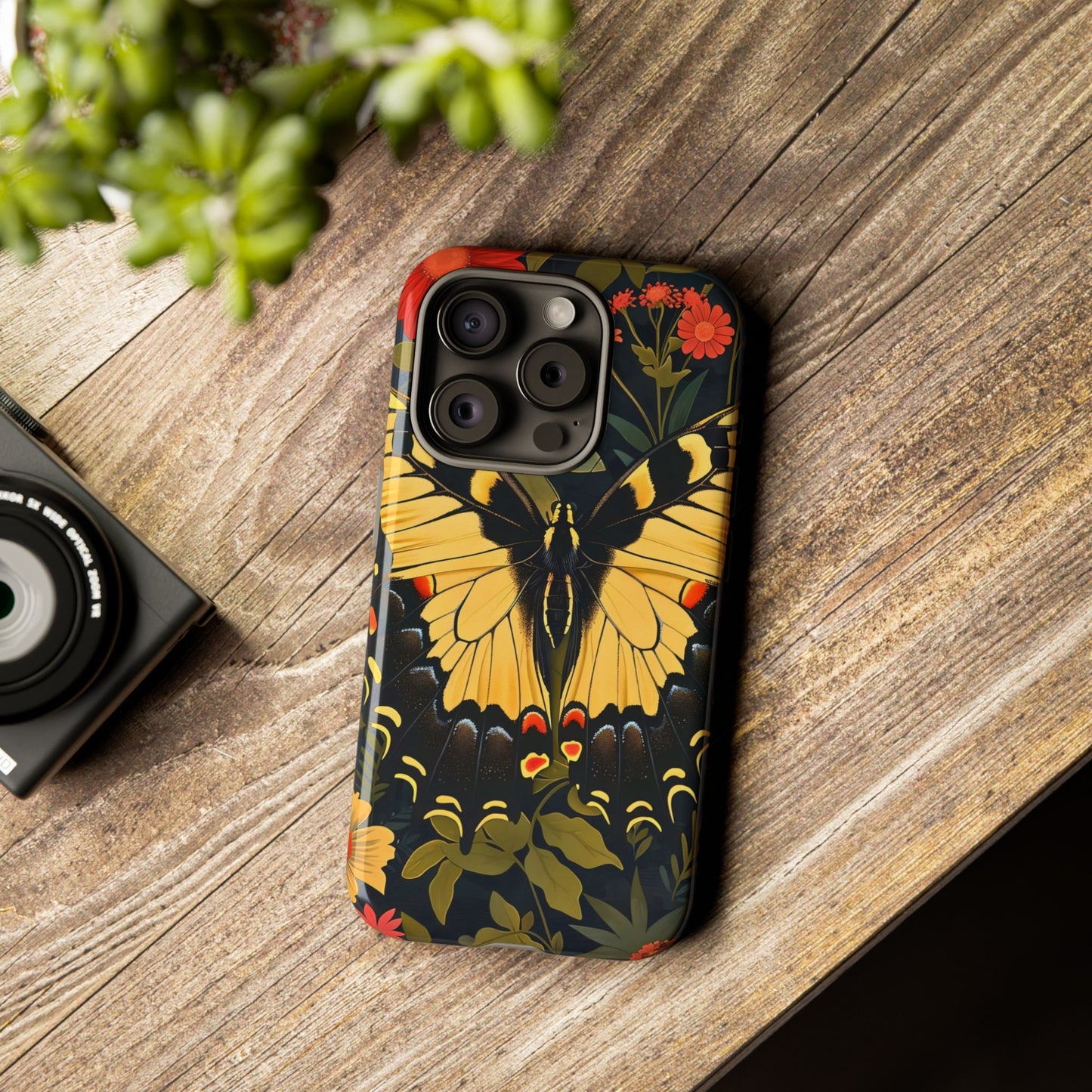 Butterfly Floral Phone Case, Tough Cases with Vibrant Design, Protective Cover for Nature Lovers, Gift for Her