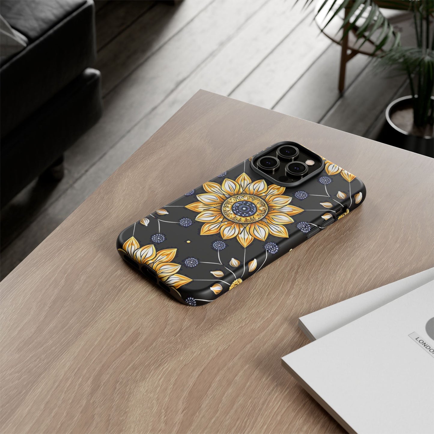 Floral Phone Case with Mandala Design, Tough Cases for iPhone & Samsung, Boho Style, Gift for Her, Unique Accessories
