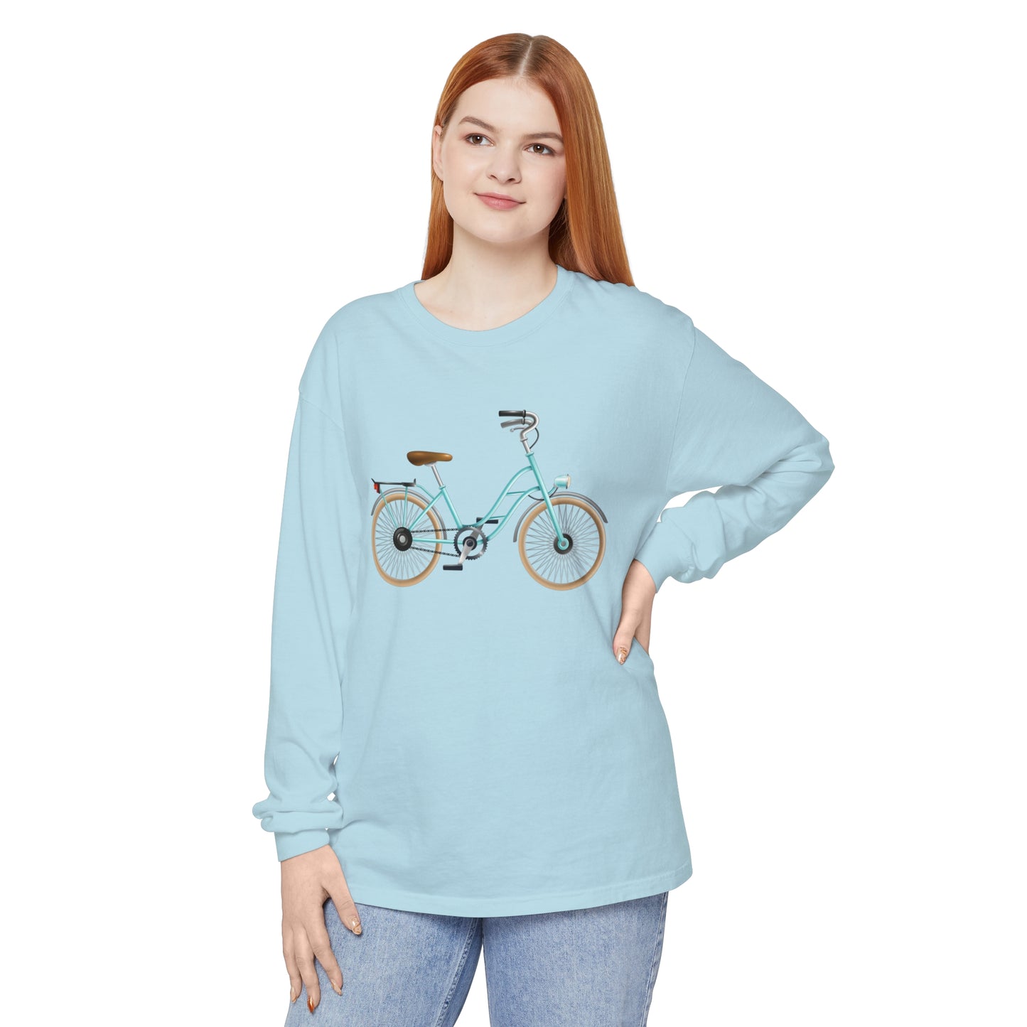 Unisex Garment-dyed Long Sleeve T-Shirt - Trendy British Bicycle